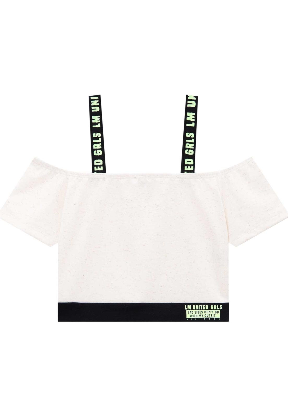 Infantil – Blusa Top Cropped Alça Branco Lilimoon 18 Branco