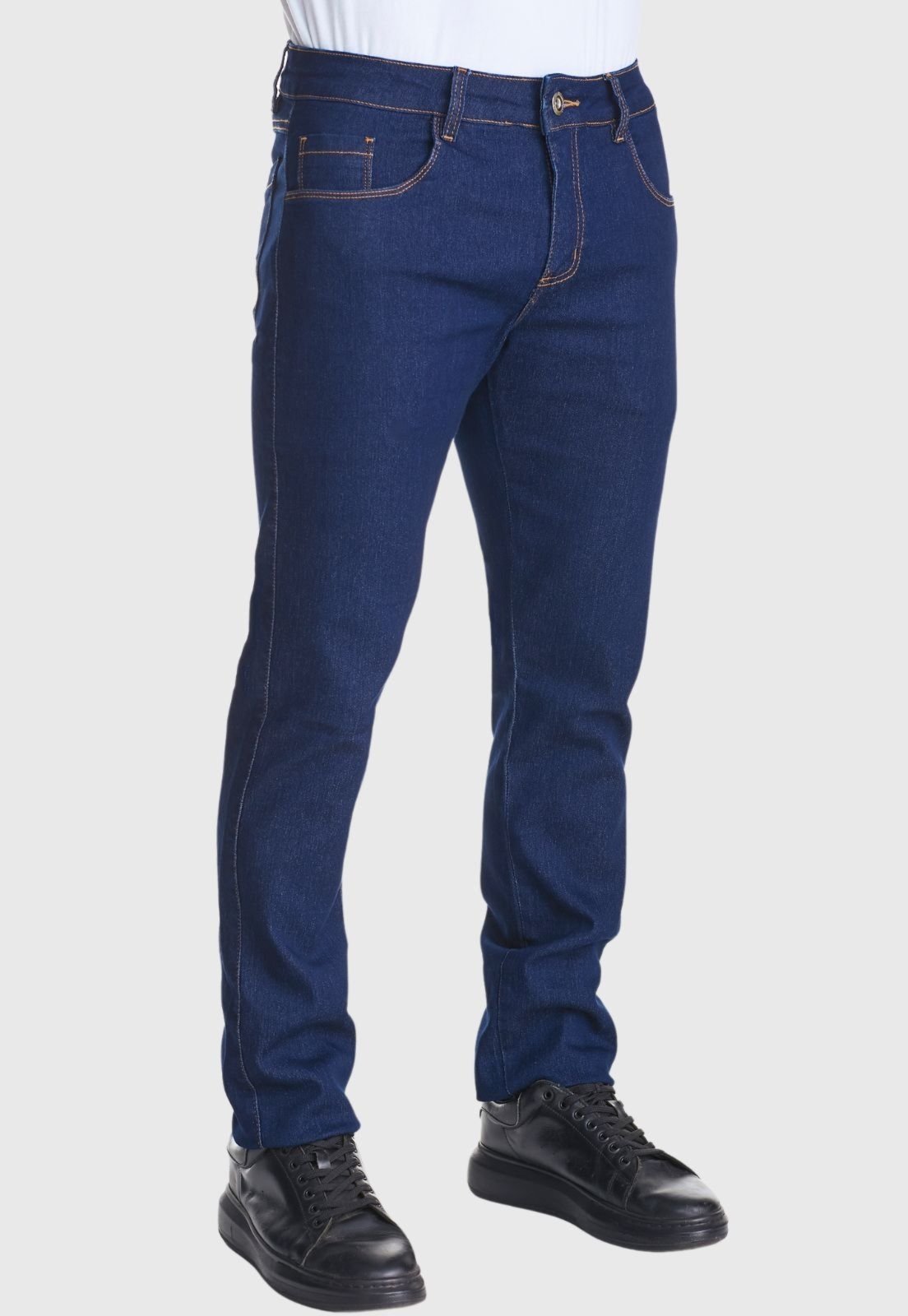 Calça Jeans Zuren Tradicional Corte Reto Azul Escuro