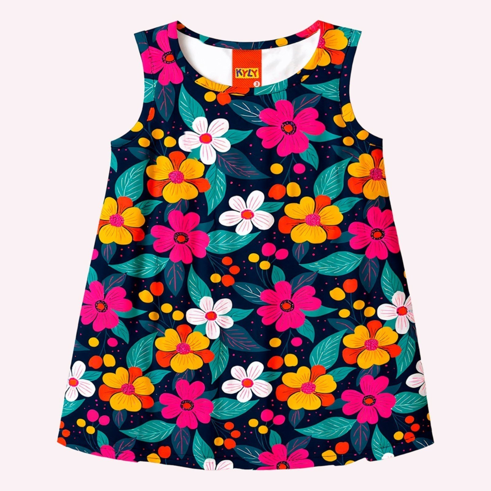 Infantil - Vestido Menina Flores Kyly