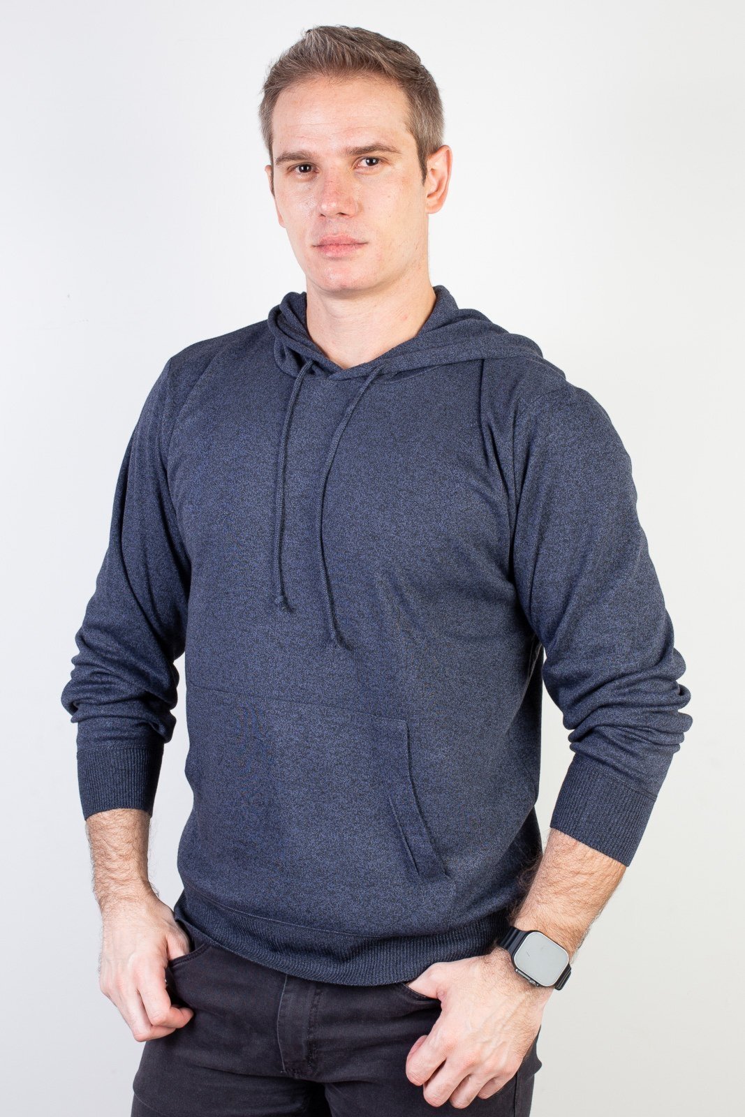 Blusa Enluaze Masculina Moletinho Com Capuz 90153 – Azul Marinho