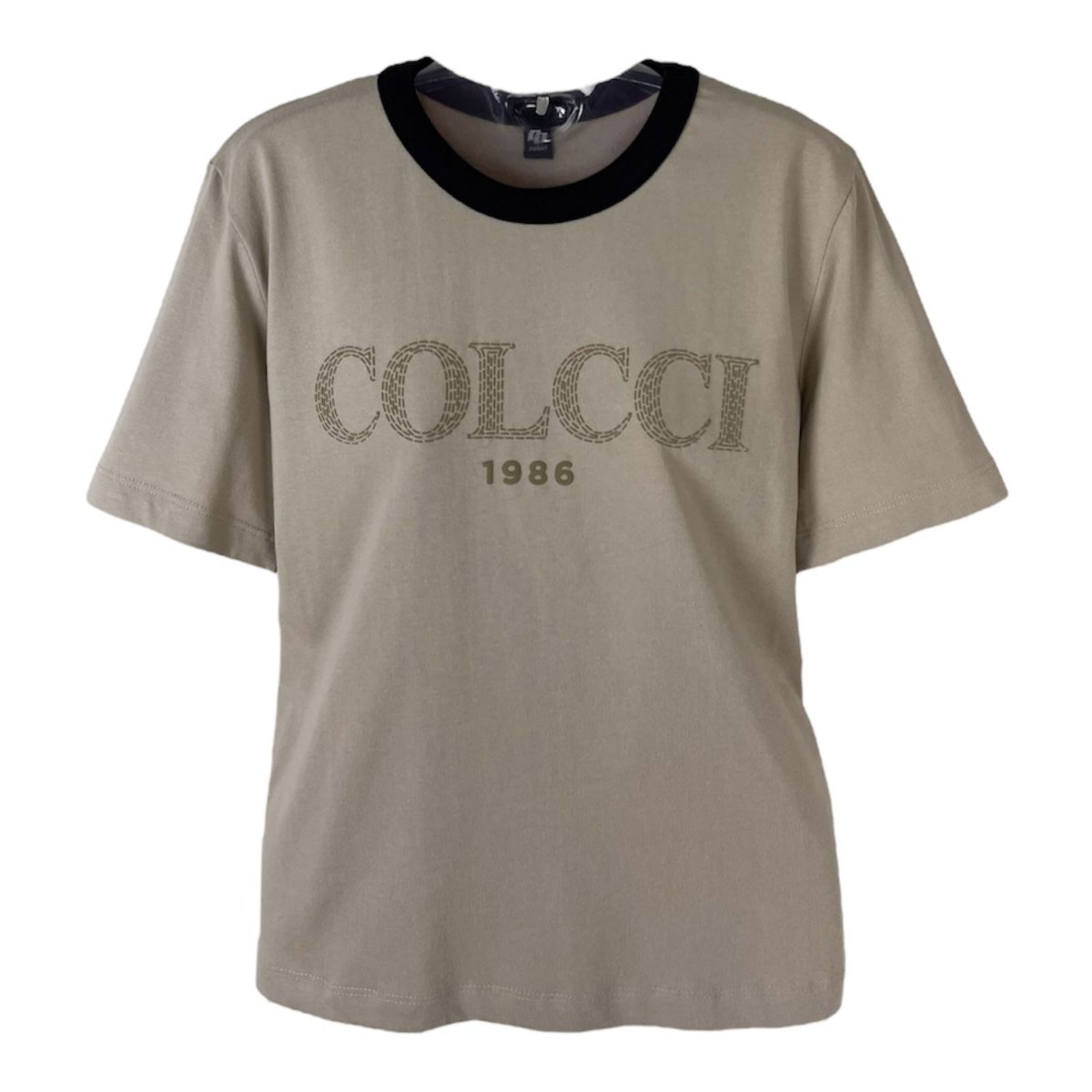 Camiseta Feminina Comfy Com Logo Frontal Colcci Bege Bisquete