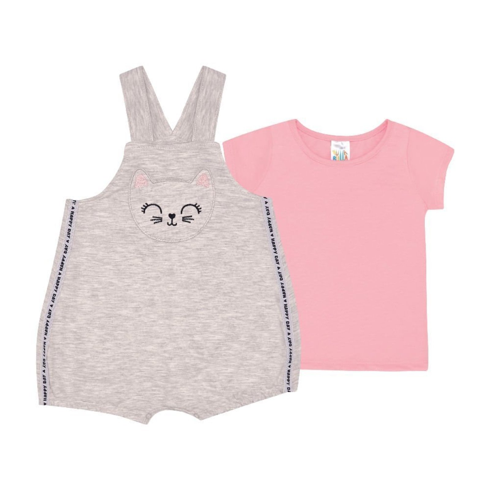 Infantil - Conjunto Menina - Mescla Banana - 48204-60 Cinza