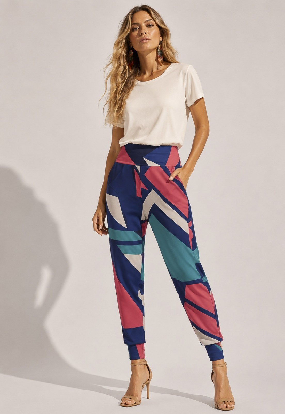 Calça Amazonia Vital Saruel Malha com Bolso Geometrias do Tempo