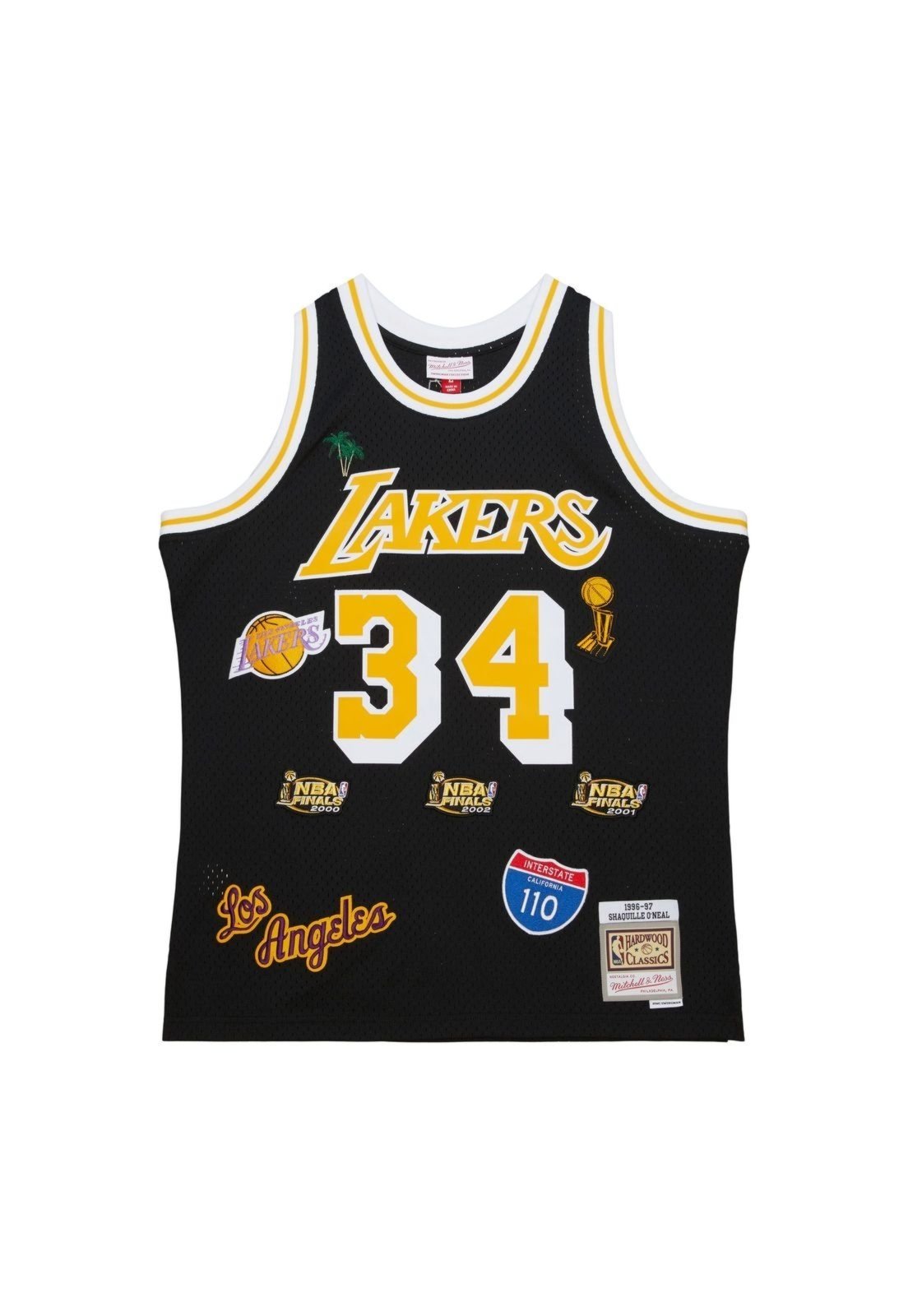 Regata Mitchell & Ness Highway Swingman Jersey Los Angeles Lakers 1996-97 Shaquille O'Neal Preta
