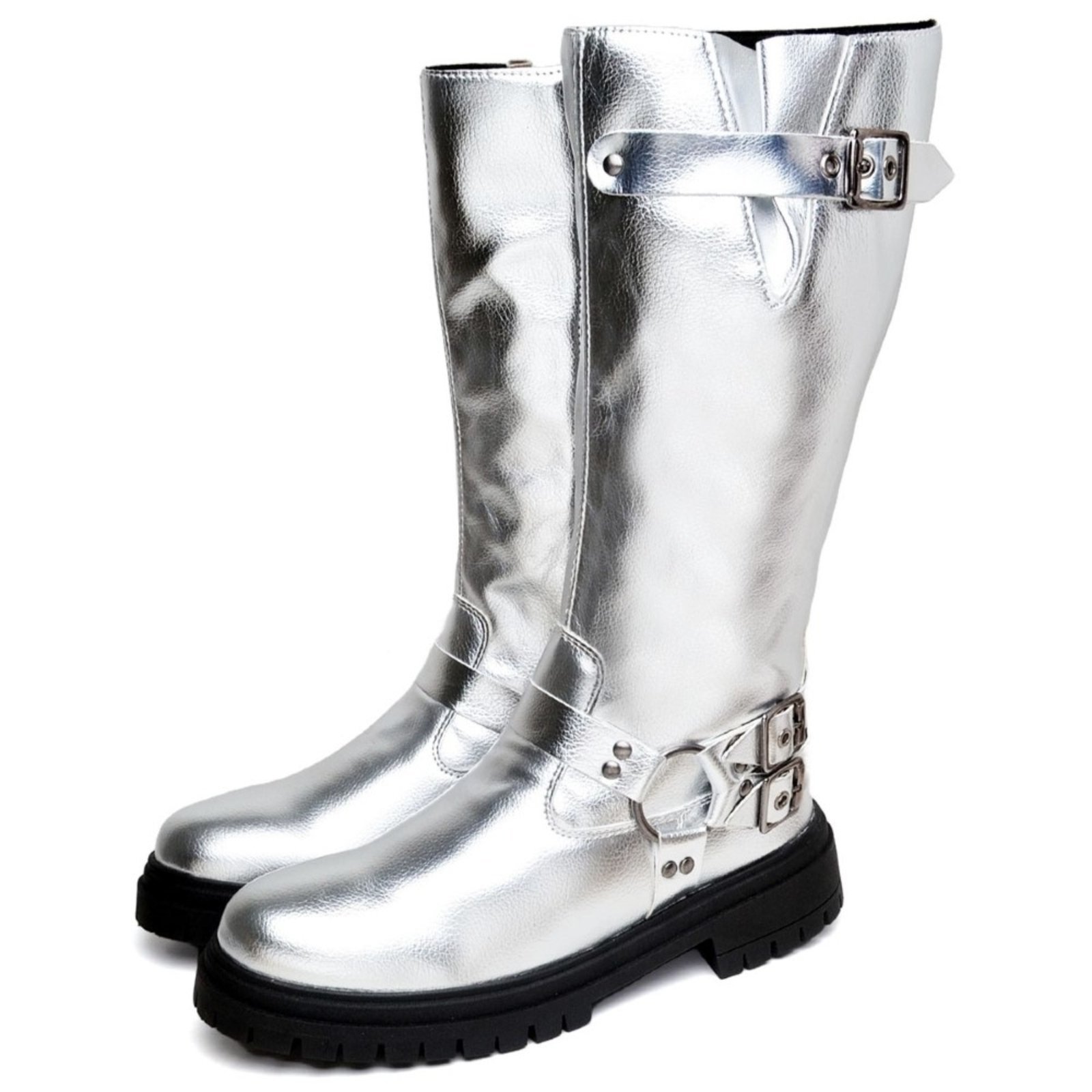 Bota Feminina Cano Alto DUBUY 1820FG Prata