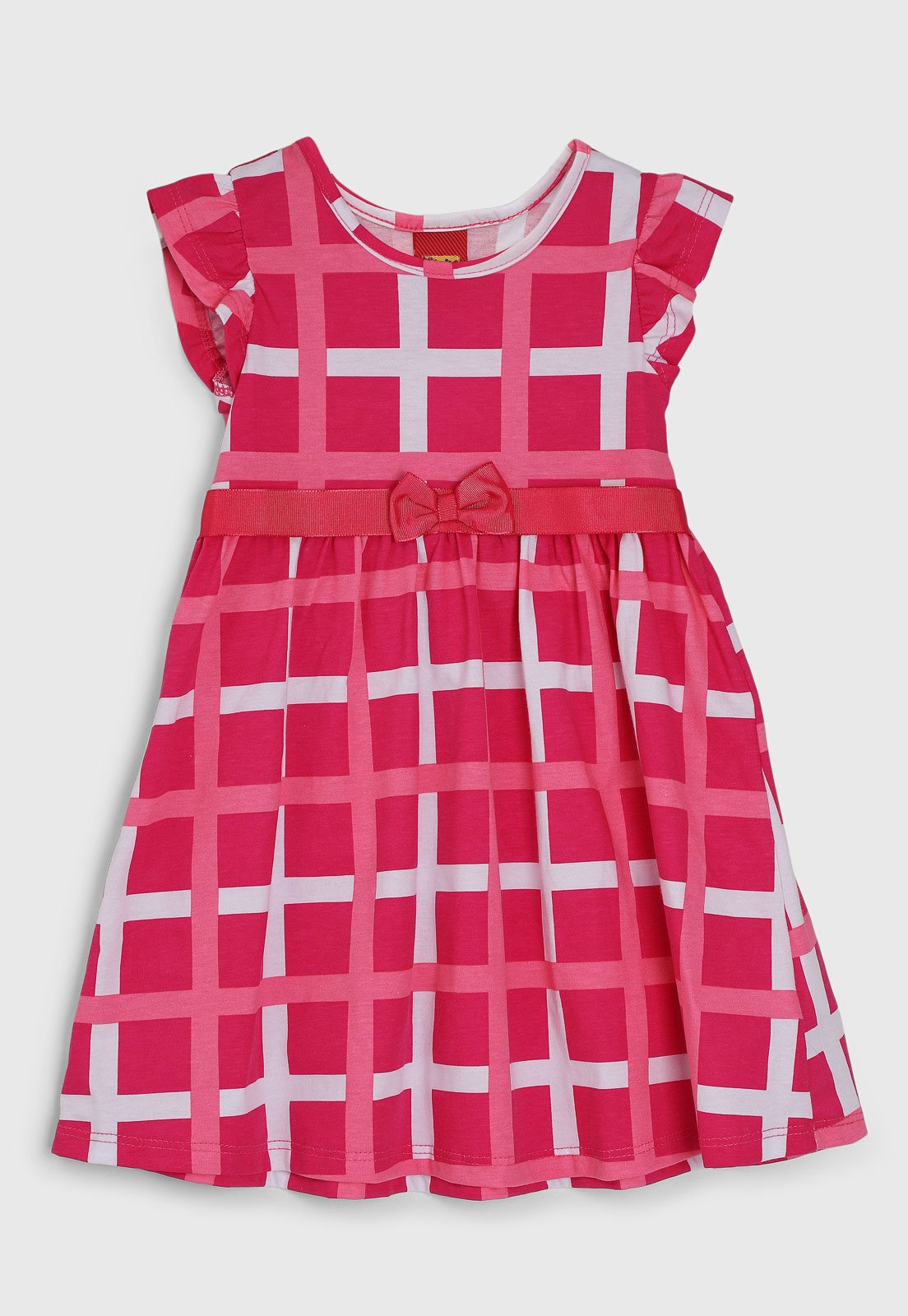 Vista 2 Vestido Kyly Estampa Geométrica com Laço Kyly rosa