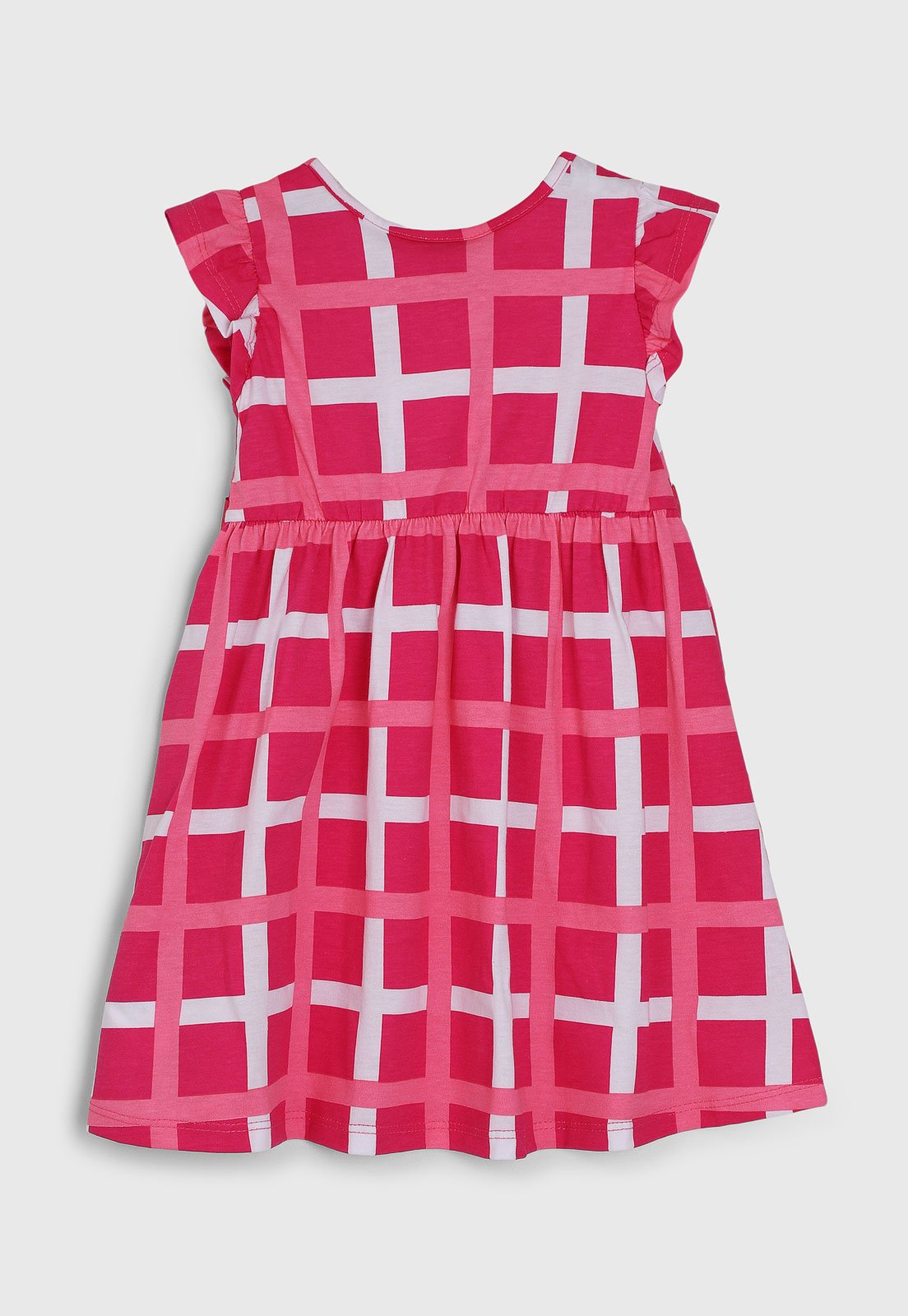 Vista 3 Vestido Kyly Estampa Geométrica com Laço Kyly rosa