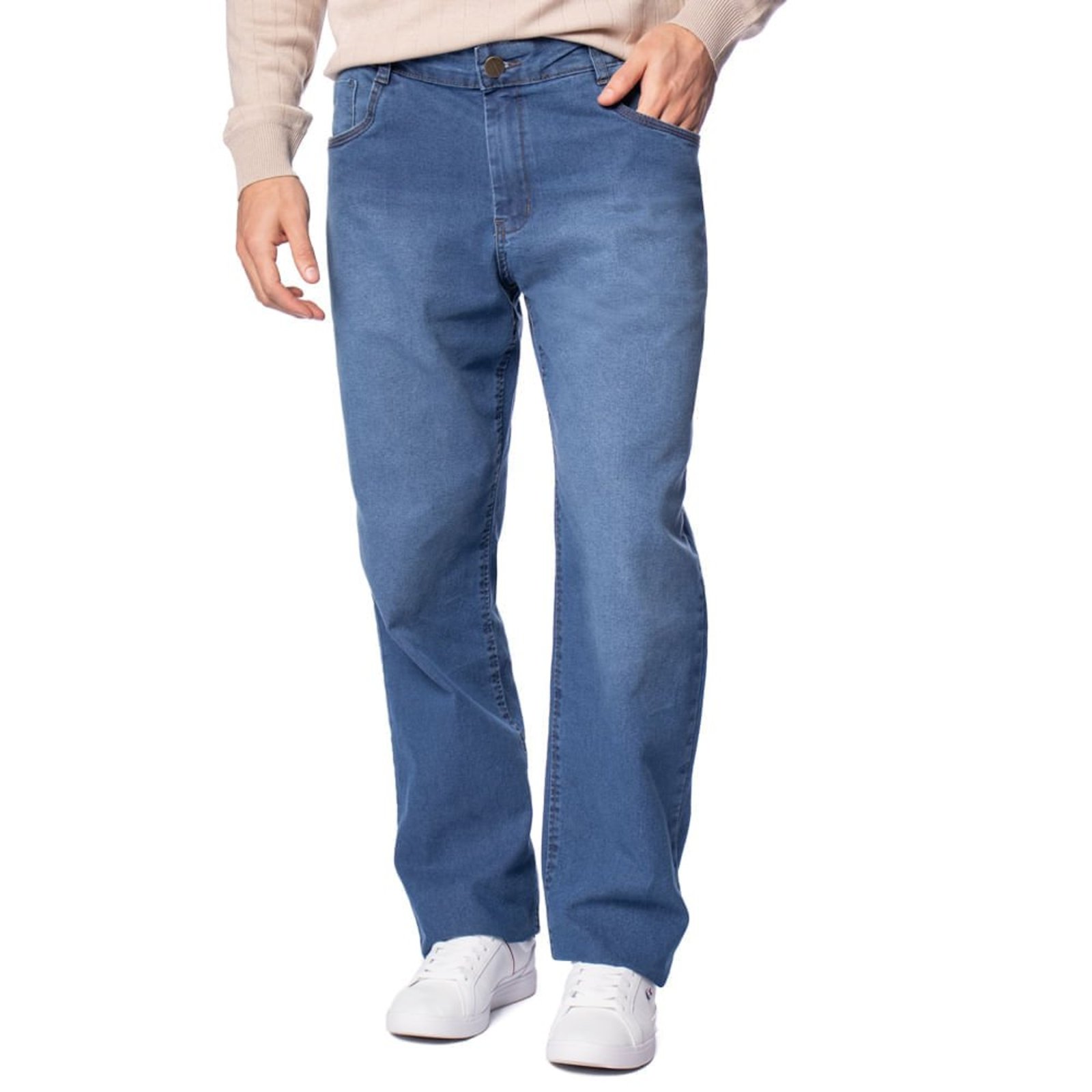 Calça Jeans Masculina Pitt Reta New Basic Azul