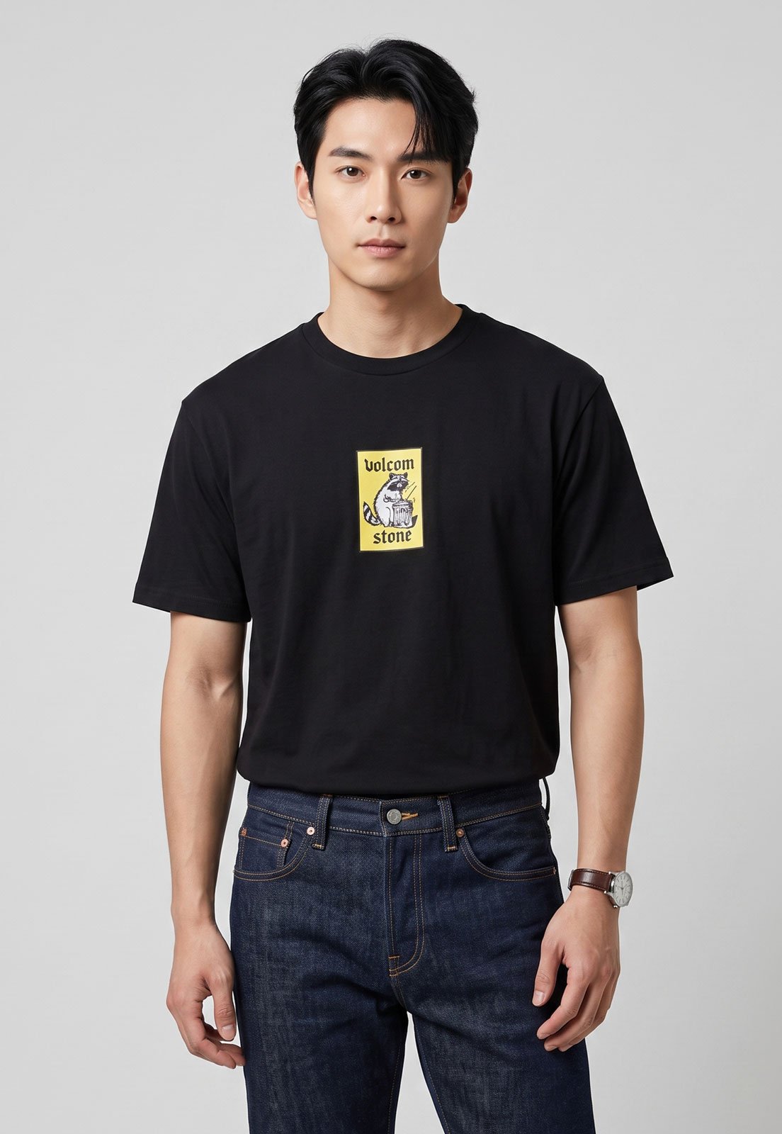 Camiseta Masculina Volcom Rockout Preta