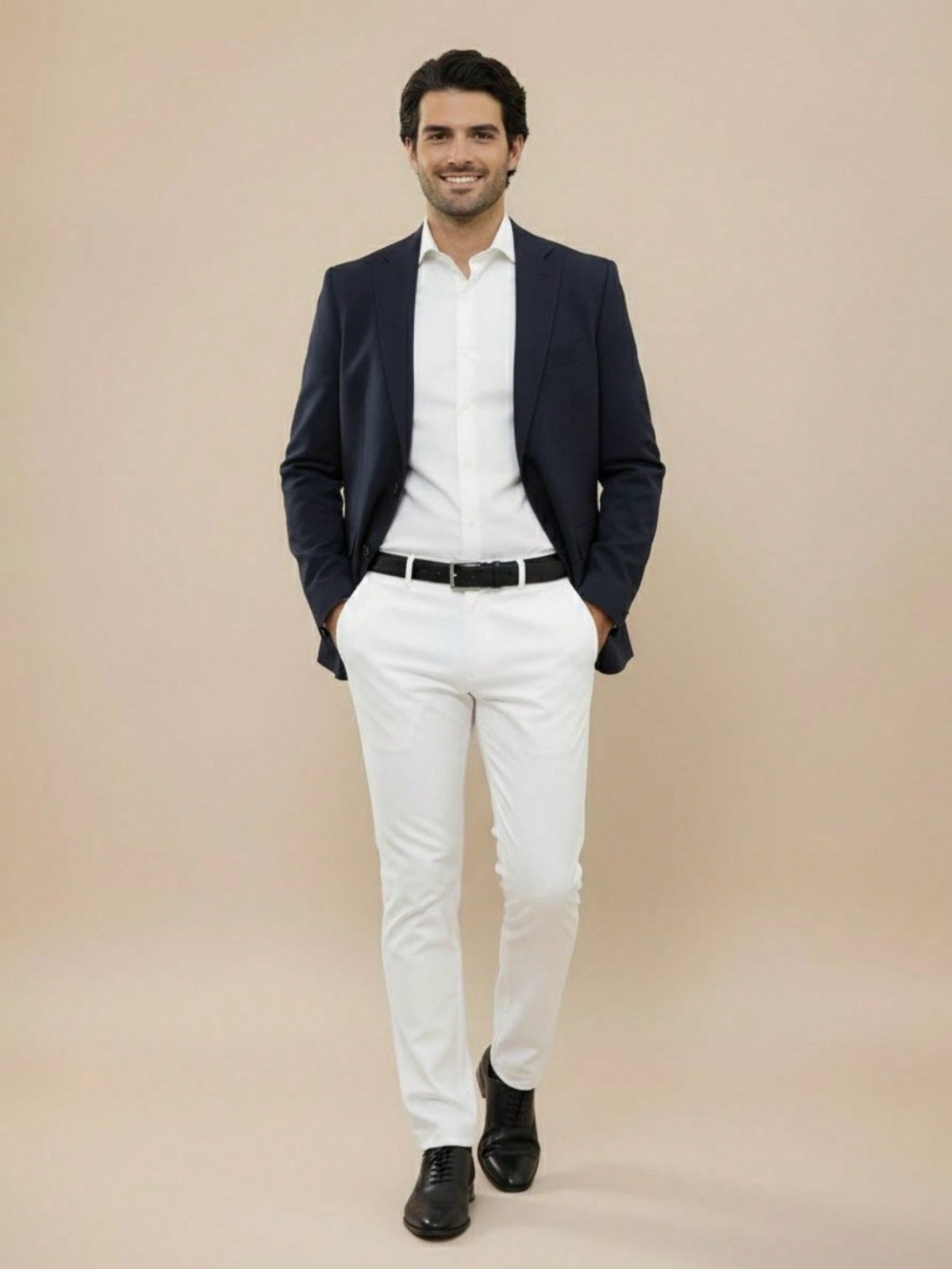 Calça Social Branca Lisa Basica Calça de Terno Executiva Tecido Panamá Branco