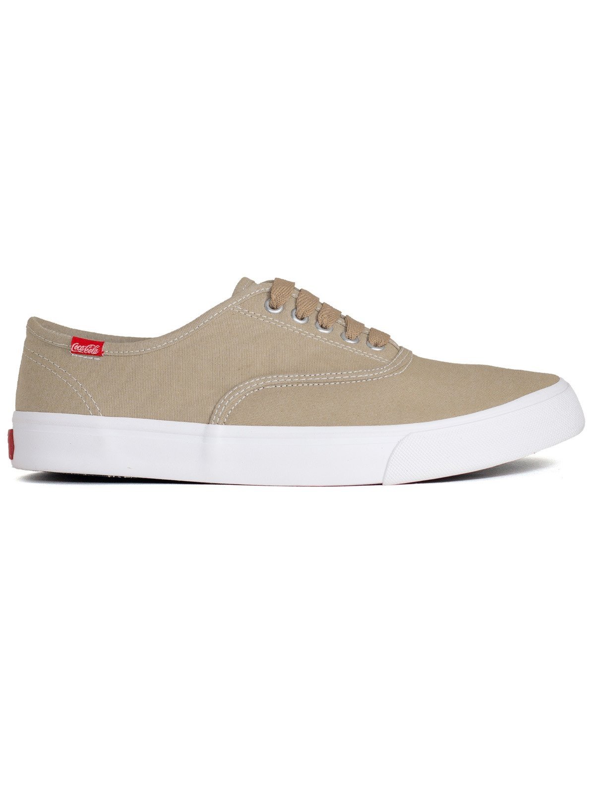 Tênis Masculino Coca Cola Kick Summer Casual Confortável Cadarço Bege Areia