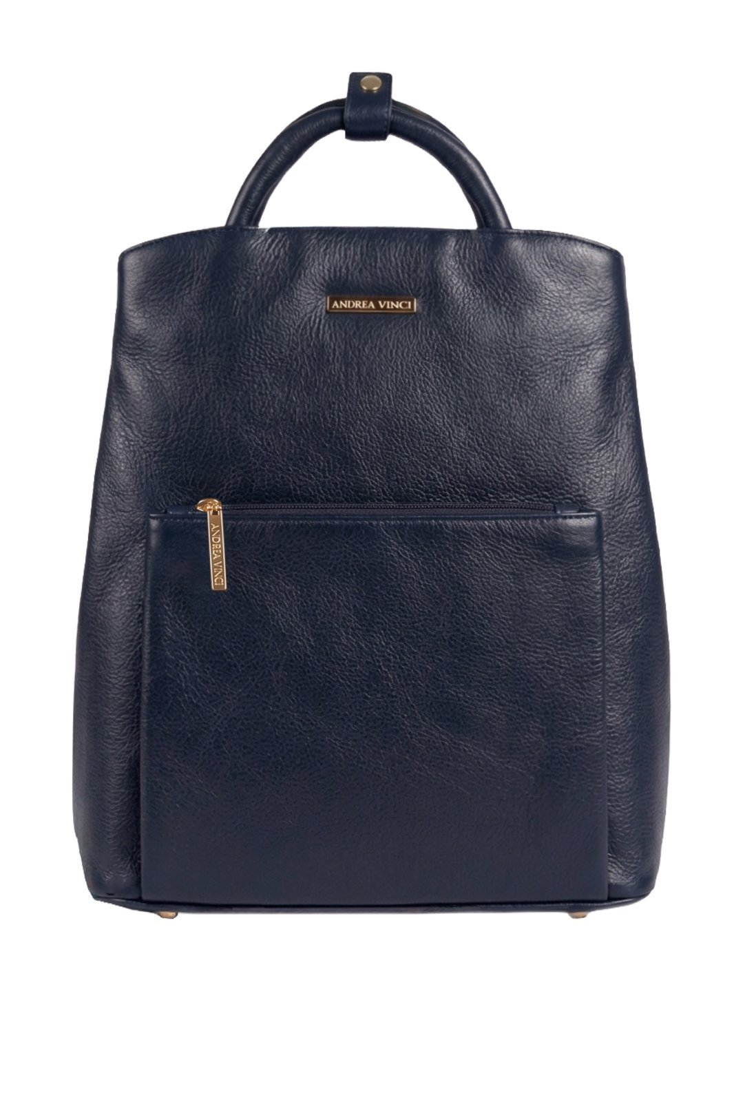 Mochila slim couro liso Lavínia - Azul