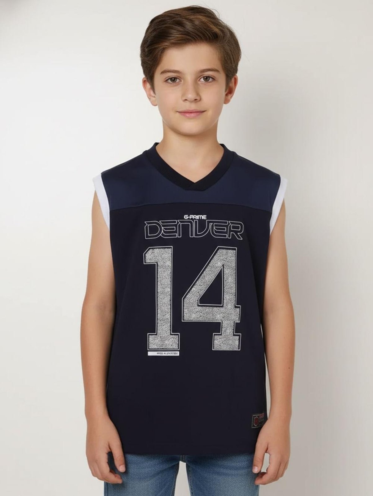 Infantil - Camiseta Regata Oversized Juvenil Para Menino - MARINHO