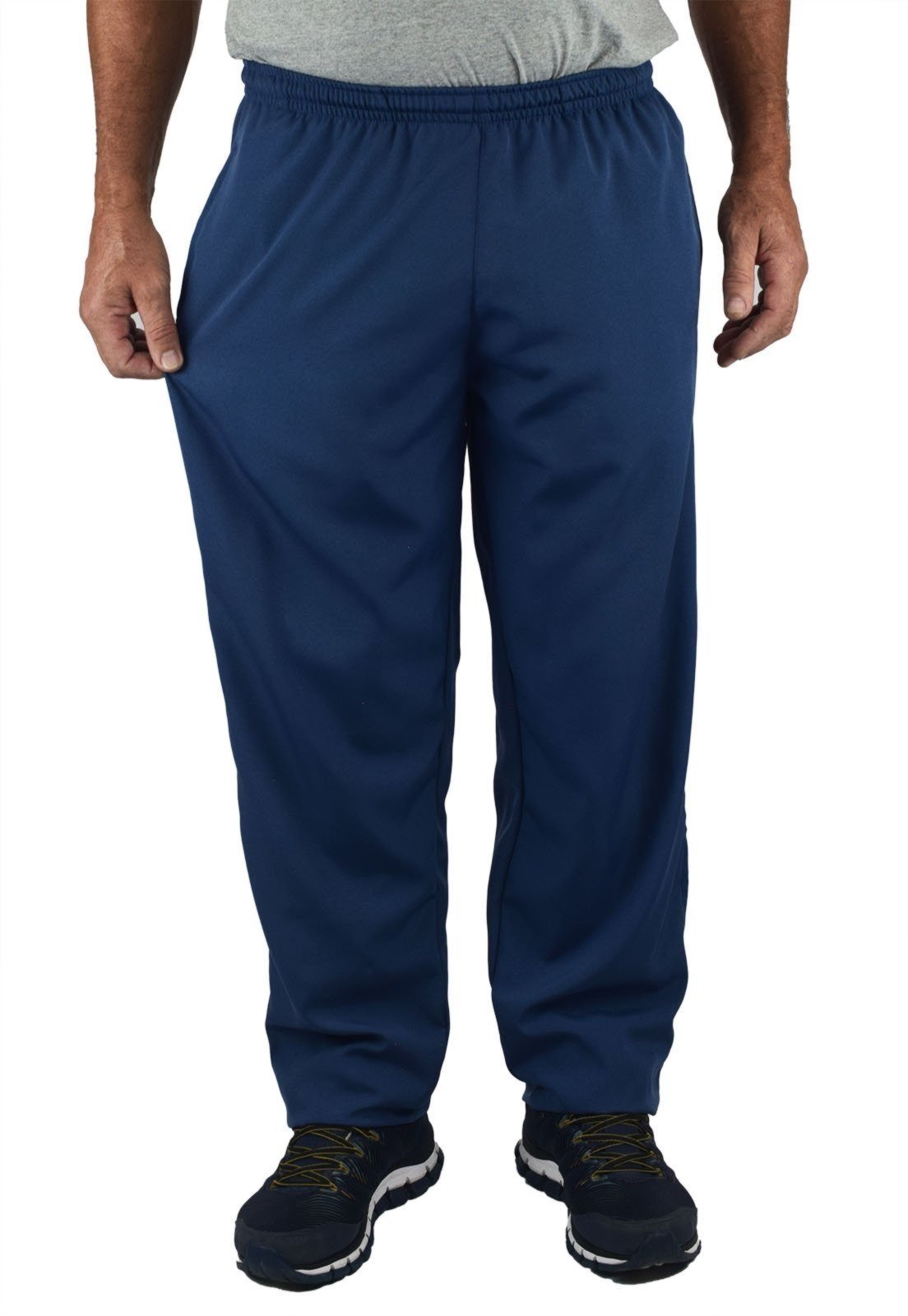 Calça Tactel Sem Forro Elastano Plus Size Grande Butu Biru Azul