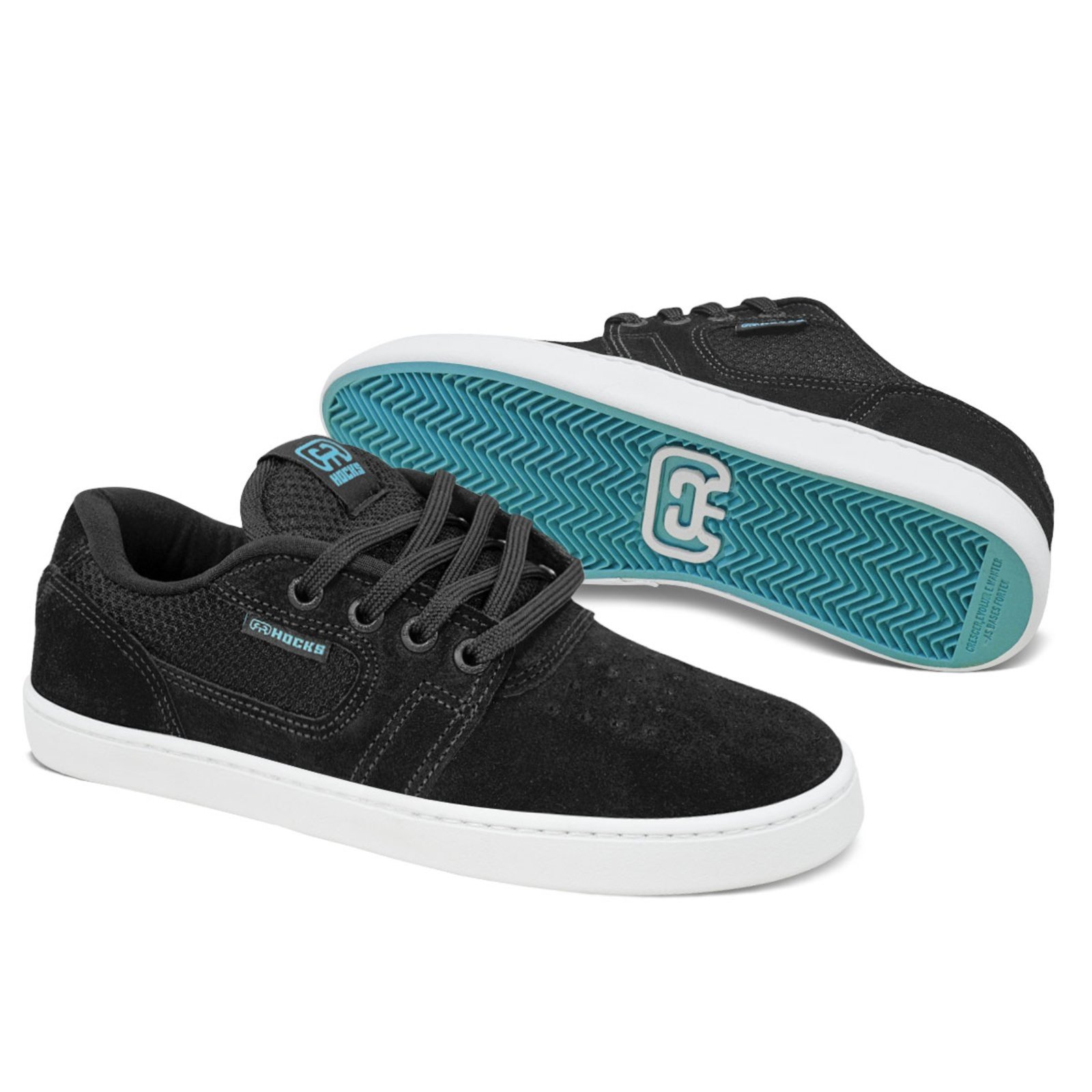 Tênis Hocks Skate De La Calle Preto Turquesa
