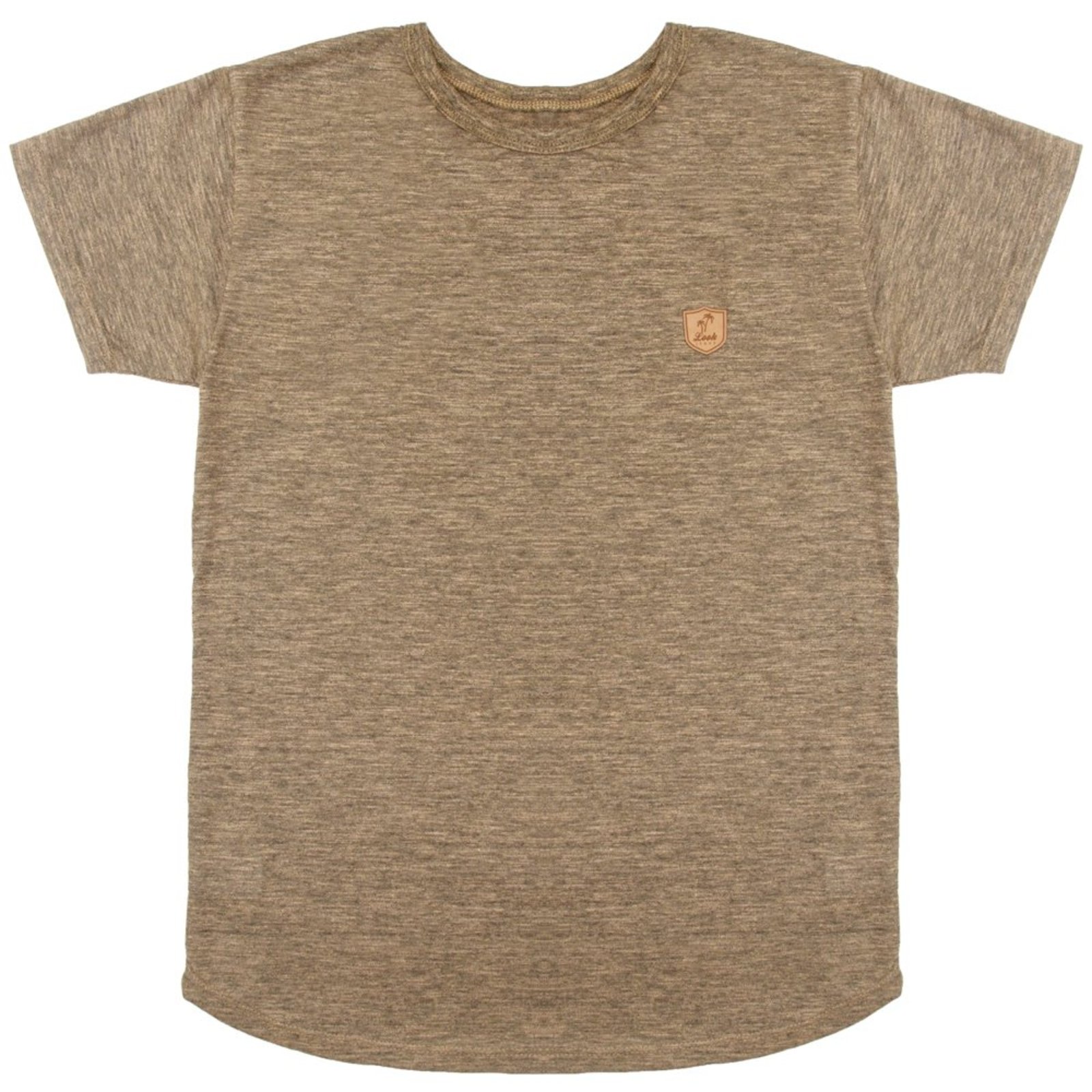 Infantil - Camiseta Juvenil Look Jeans Longline Marrom