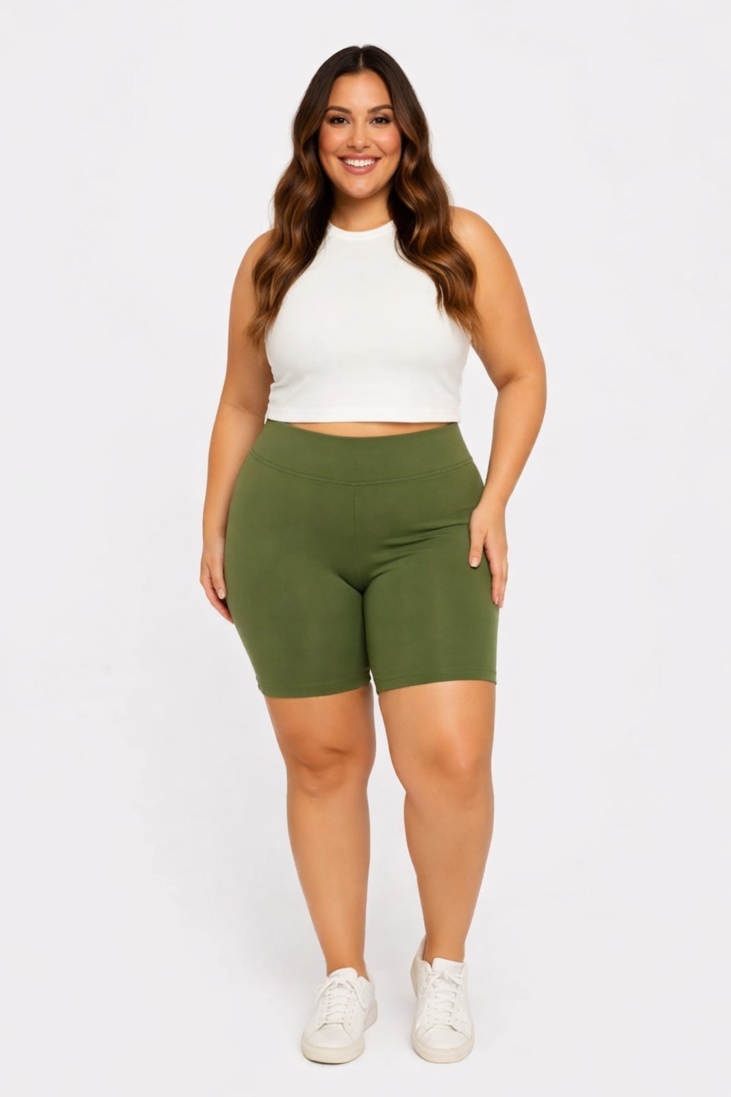 Short Legging D Bell Outlet Fashion Plus Size Cintura Alta Feminino Suplex Zero Transparência Verde Short Legging D Bell Outlet Fashion Plus Size Cintura Alta Feminino Suplex Zero Transparência Verde