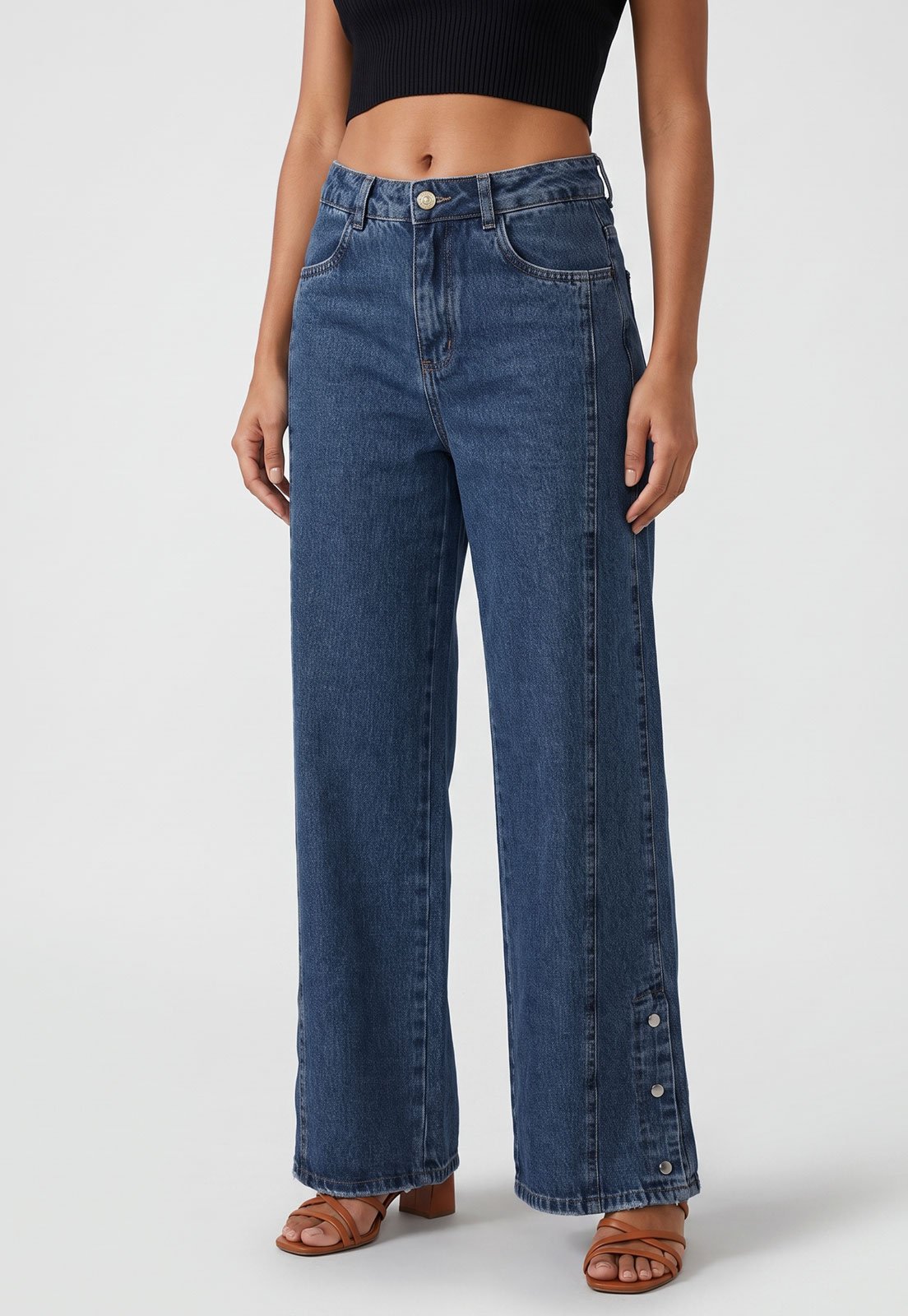 Calça Jeans Sawary Wide Leg Petit Azul