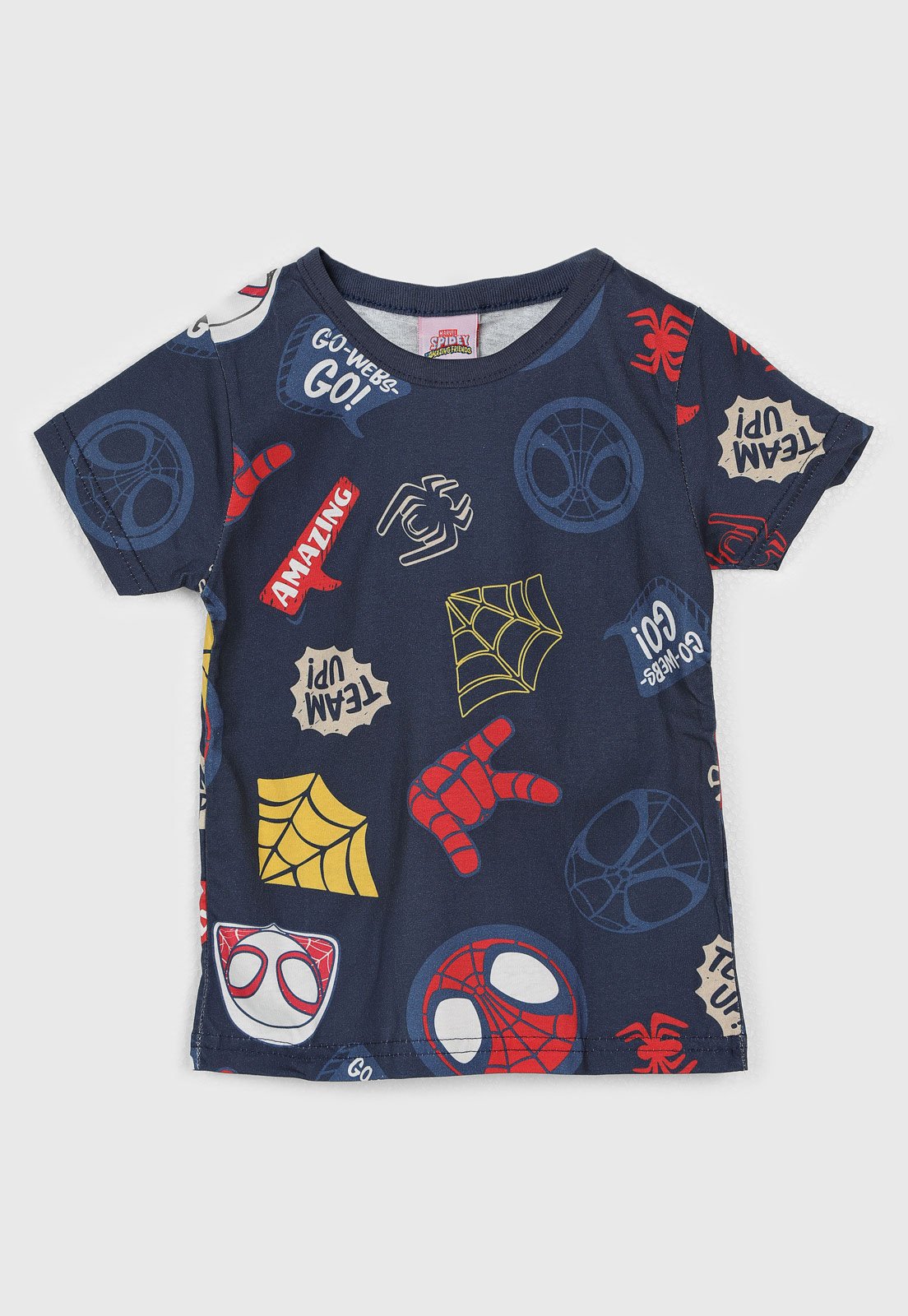 Camiseta Brandili Homem Aranha Spidey Azul Marinho