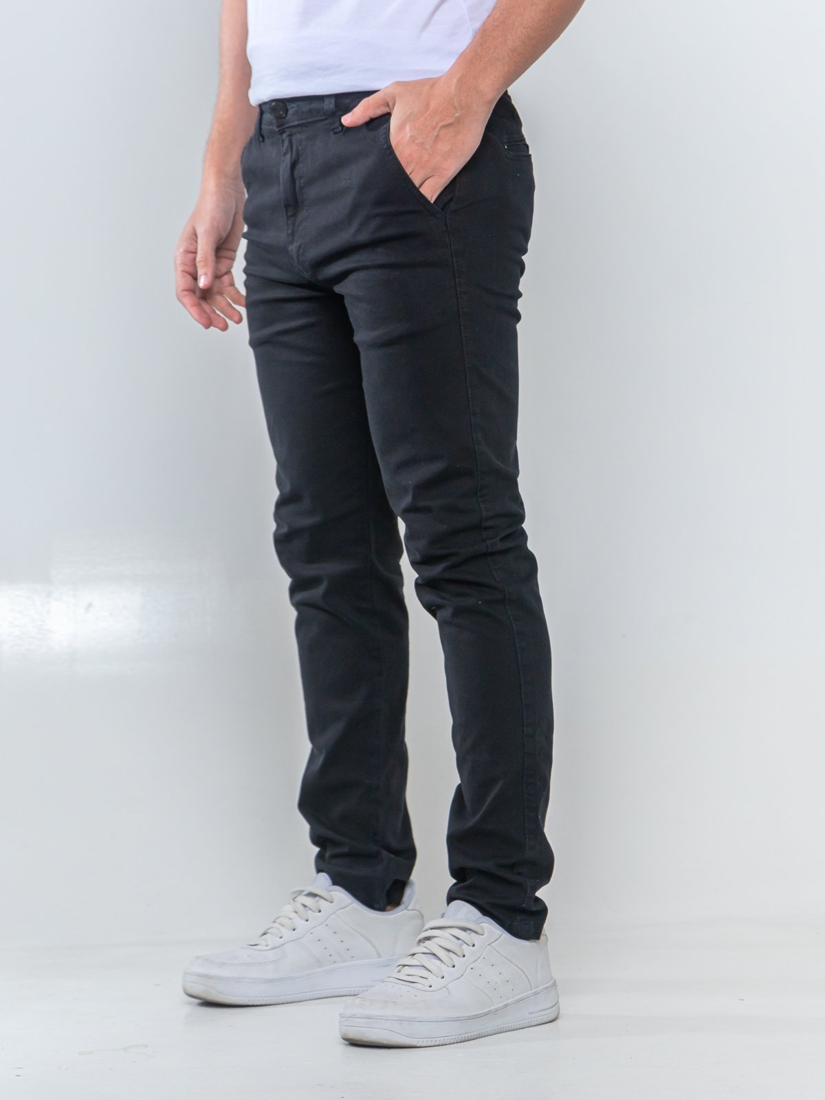 Calça Sarja Masculina Kovali Skinny Com Elastano Moderna Confortável Para O Dia A Dia Black