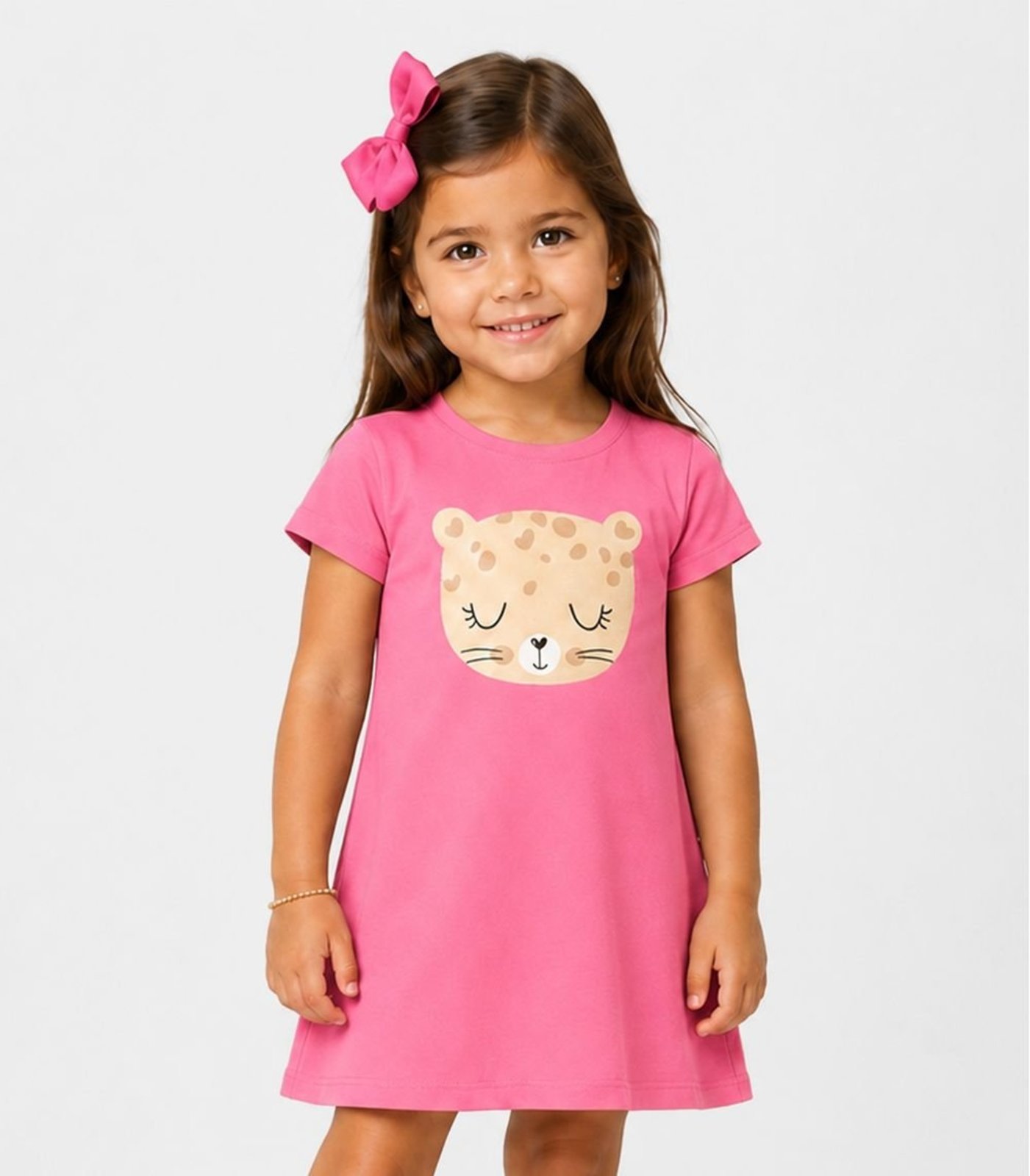 Infantil - Vestido com Estampa select Rosa