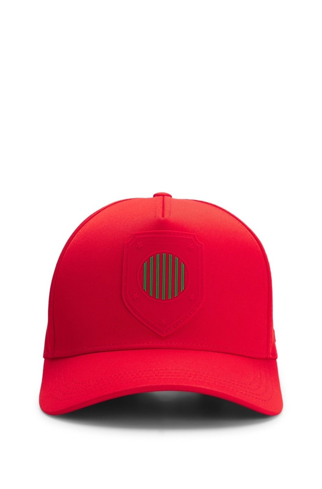 Boné Em Sarja Lustrosa Com Logo E Emblema De Bandeira Do País