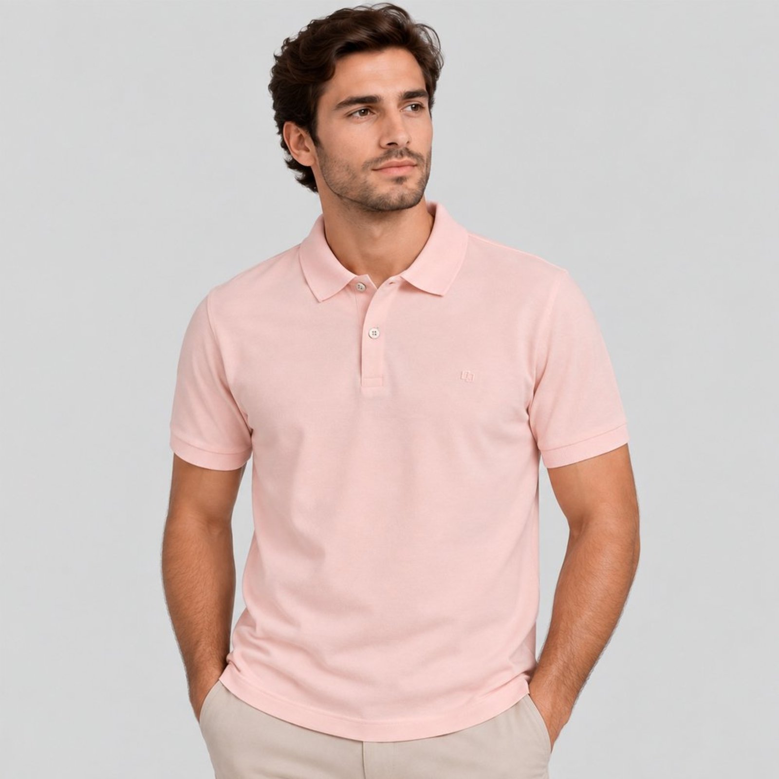 Camisa Polo Colcci Classic Ve27 Rosa Masculino