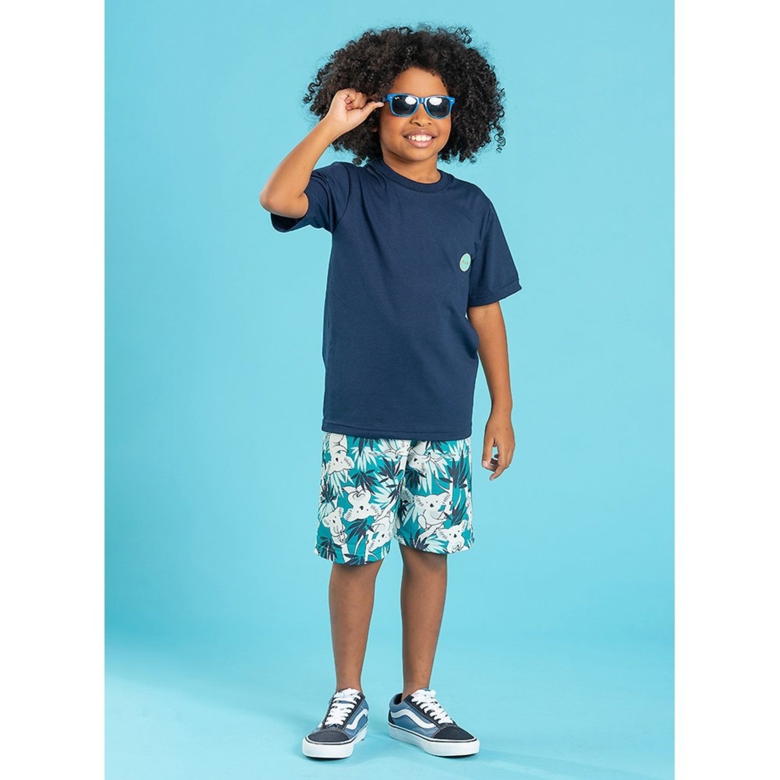 Vista 2 Infantil - Conjunto Verão Menino Camiseta E Bermuda Coala Molekada azul Molekada azul