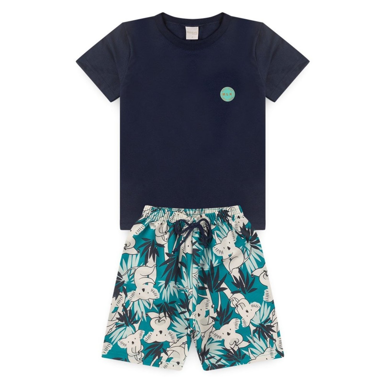 Vista 3 Infantil - Conjunto Verão Menino Camiseta E Bermuda Coala Molekada azul Molekada azul