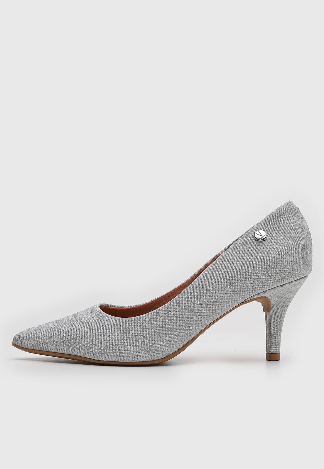 Scarpin Feminino Vizzano Bico Fino Salto Médio Prata
