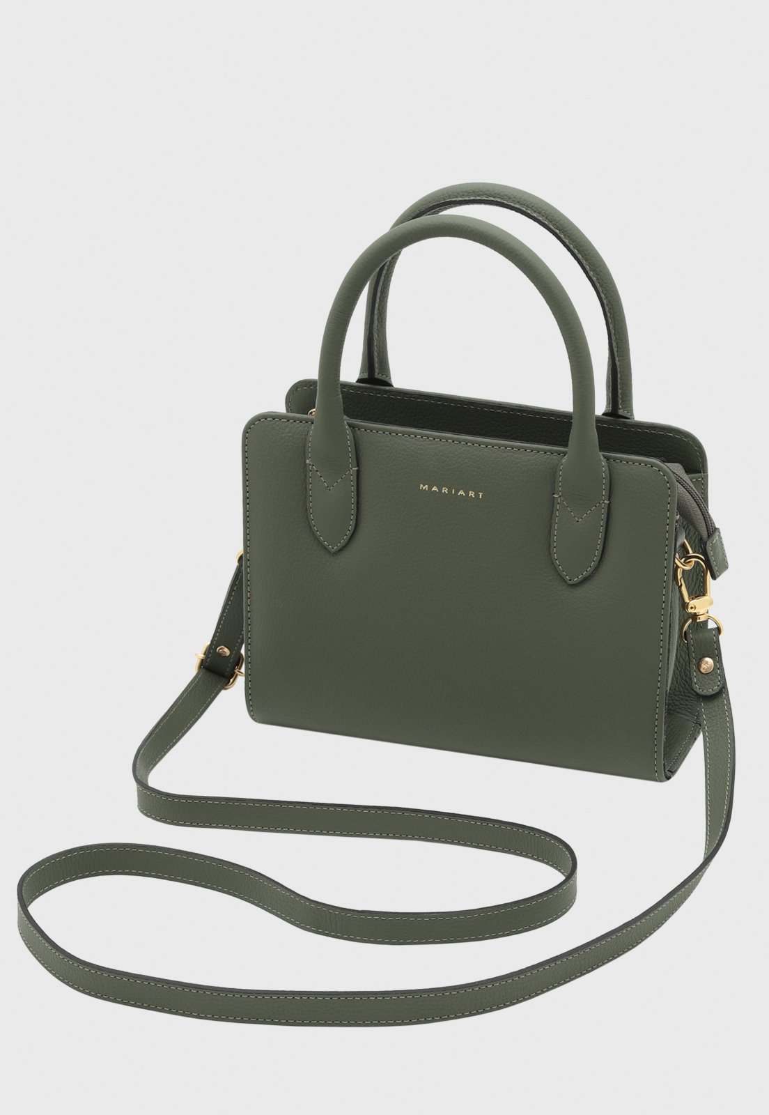 Bolsa Transversal de Couro Mariart Mangaba Army