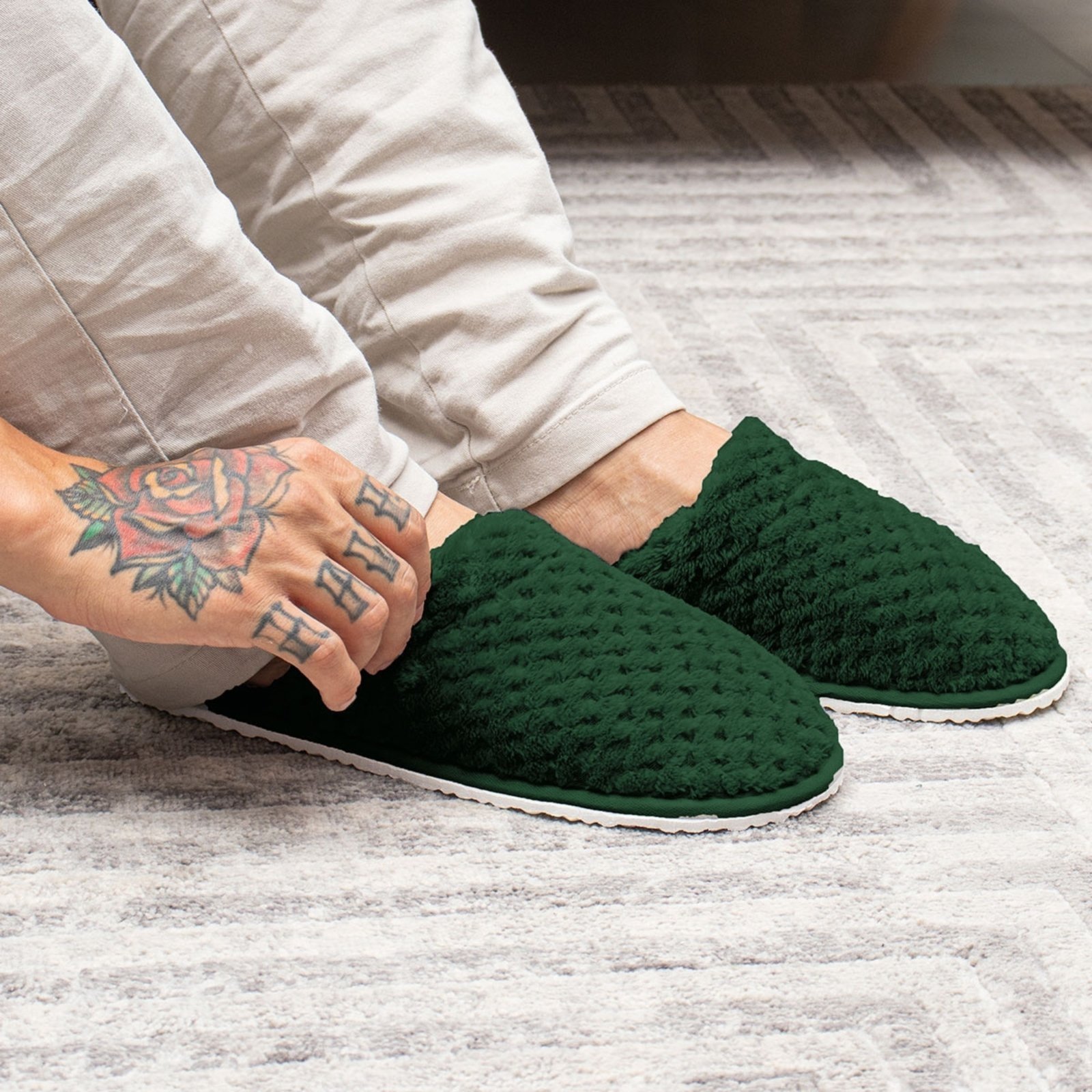 Vista 3 Infantil - Pantufa Chinelo Microfibra Appel Pollo Pinnus verde Appel verde