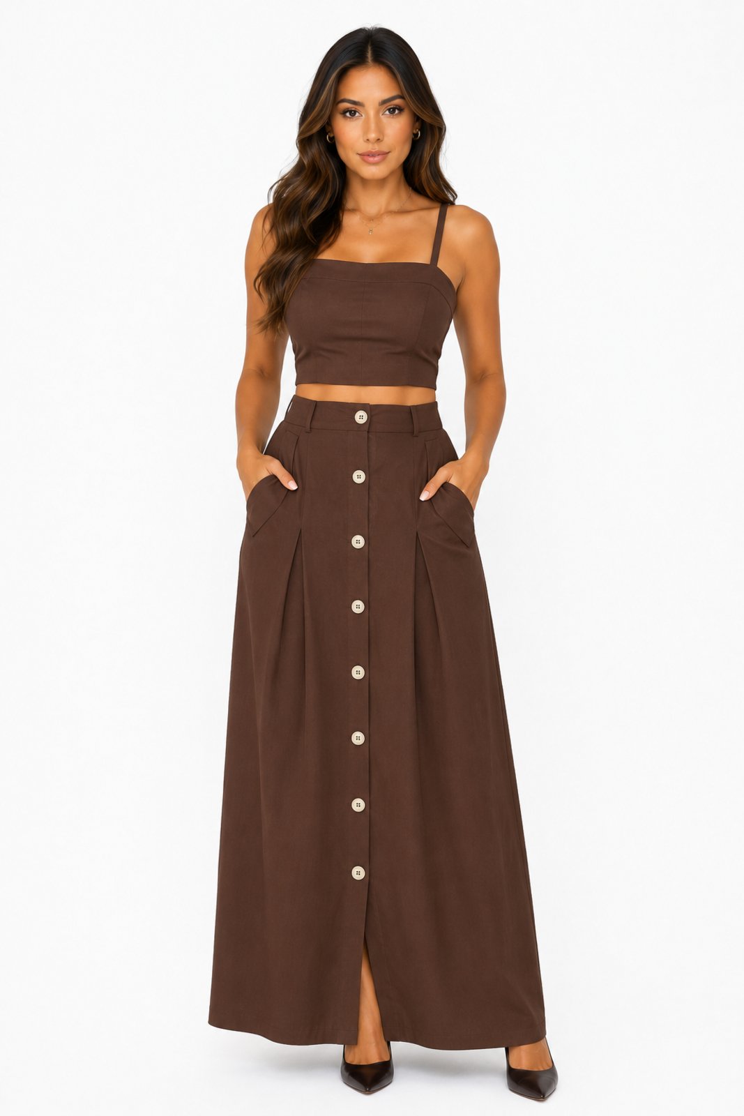 Conjunto Feminino D Bell Outlet Fashion Marrom