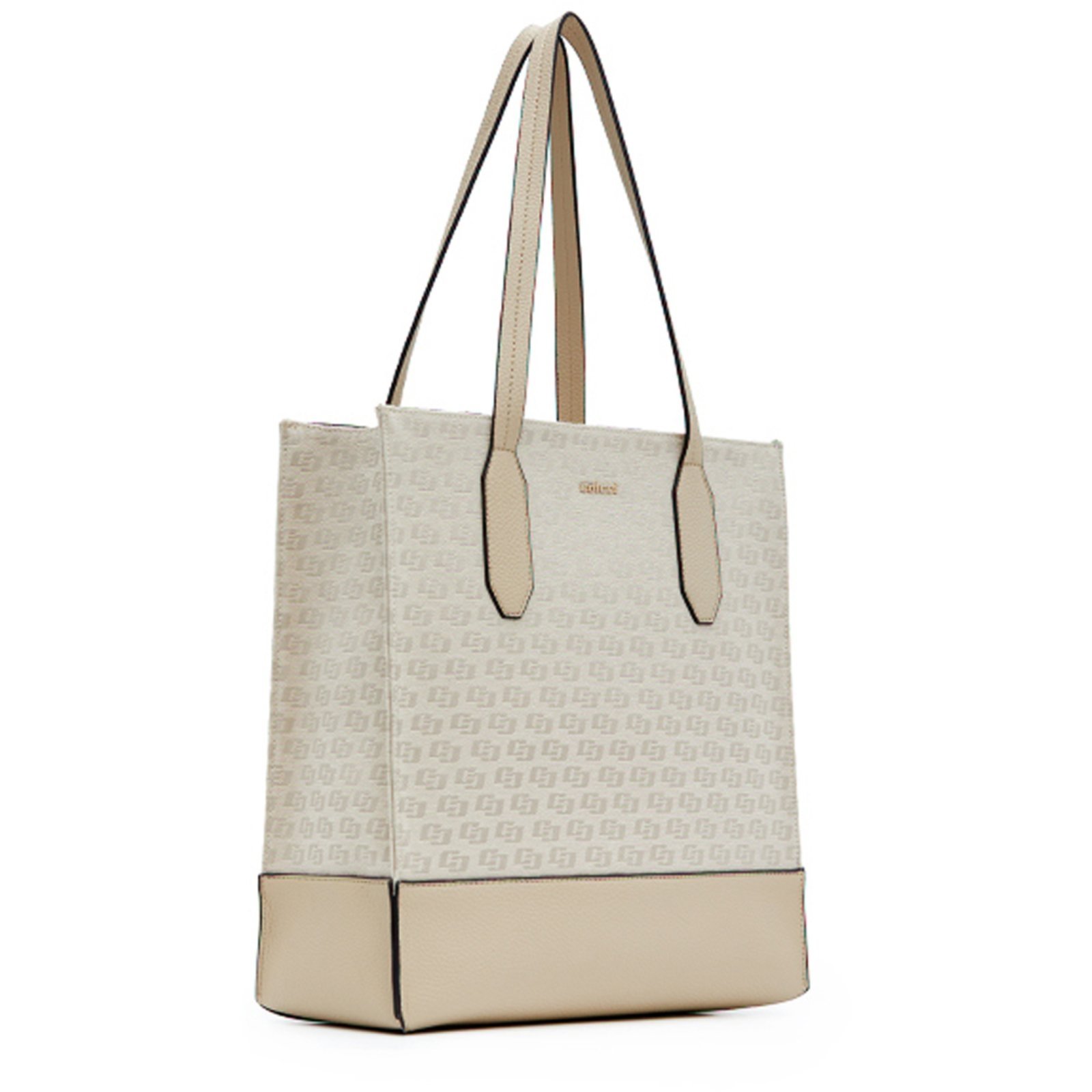 Vista 3 Bolsa Shopping Colcci Jacquard In24 Off White Feminino amarelo white Colcci amarelo white