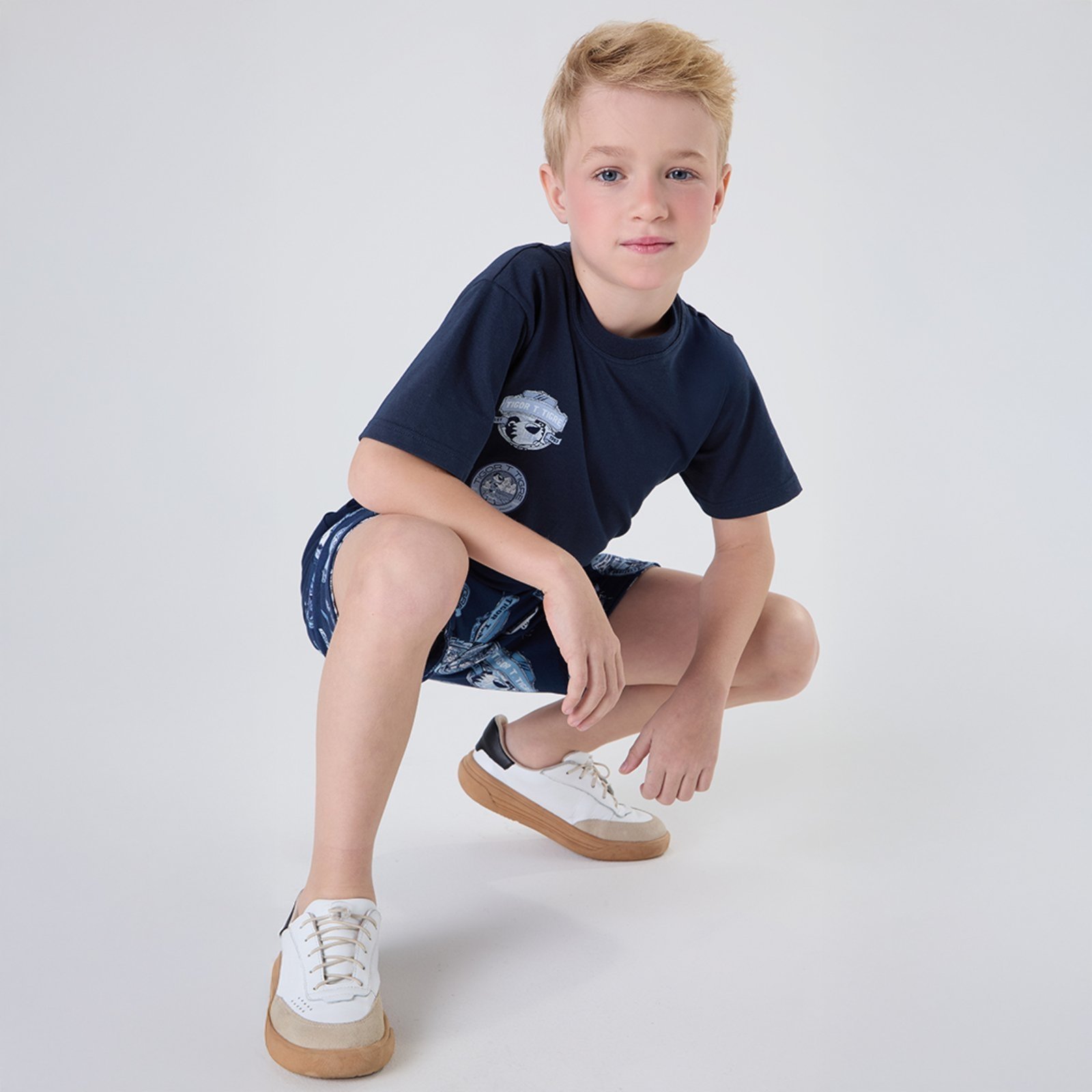 Infantil - Conjunto Curto Estampado Masculino Tigor T. Tigre