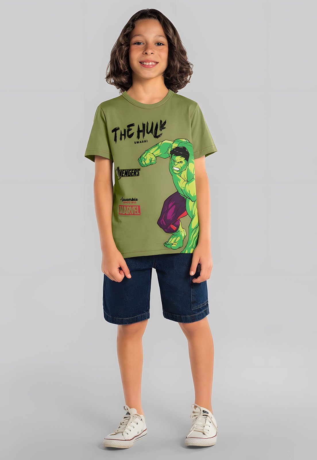 Infantil - Camiseta Brandili Hulk Verde