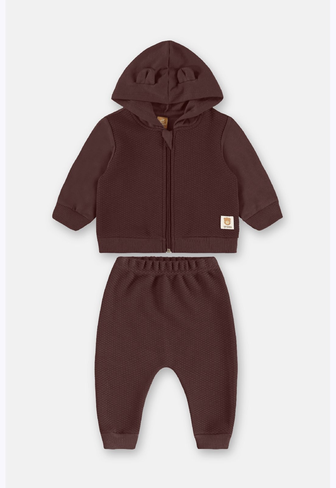 Infantil - Conjunto Jaqueta Calça Matelassê Up Baby Marrom