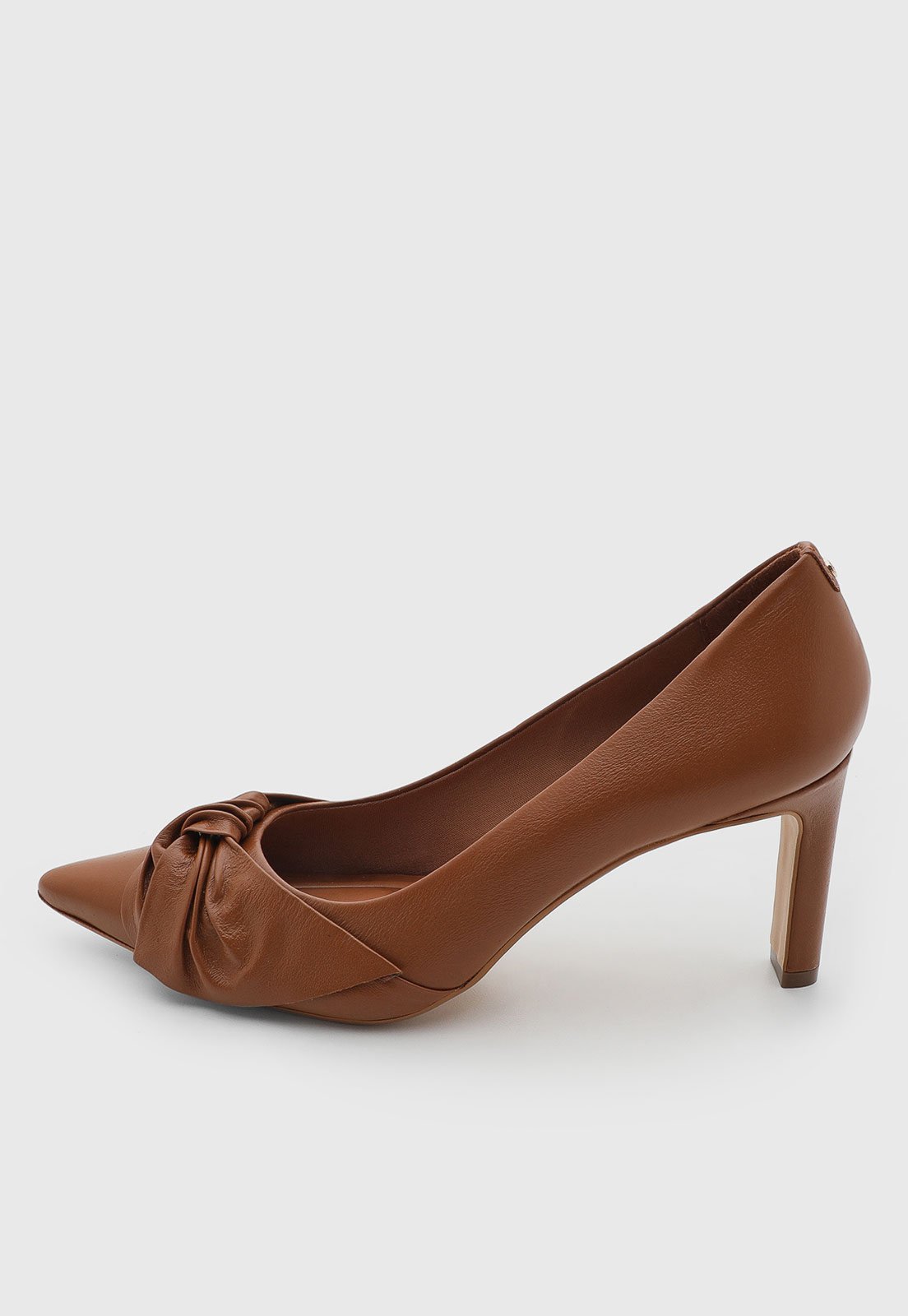 Scarpin Feminino Jorge Bischoff Couro Detalhe Nó Marrom