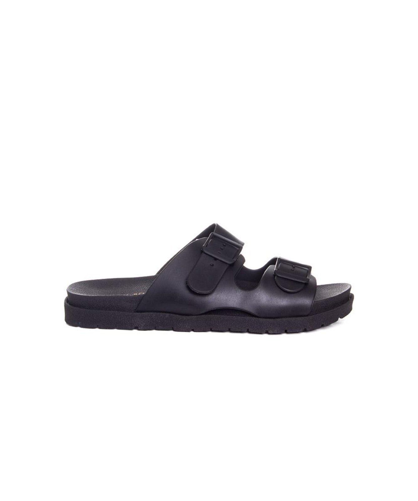 Tamanco Flatform Pixolé Fivelas Preto Incolor