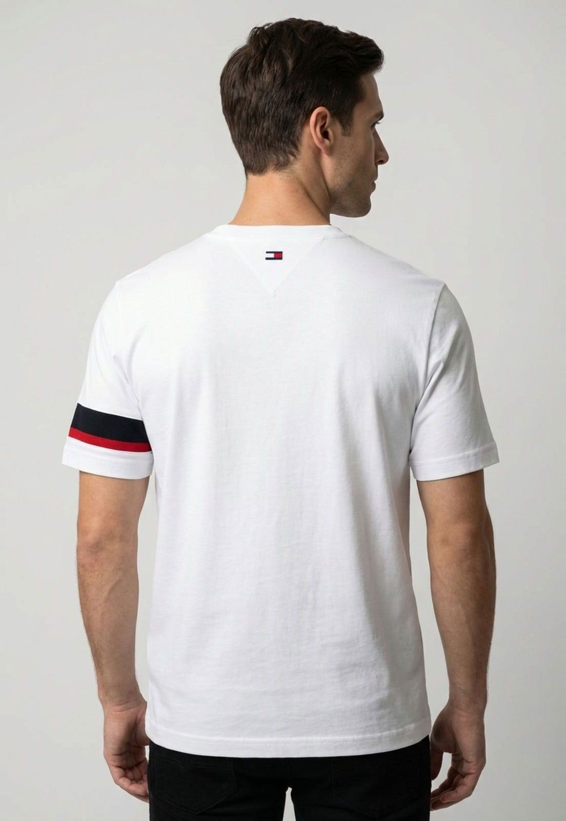 Vista 3 Camiseta Masculina Tommy Hilfiger RWB Insert TE Branca branco Tommy Hilfiger branco