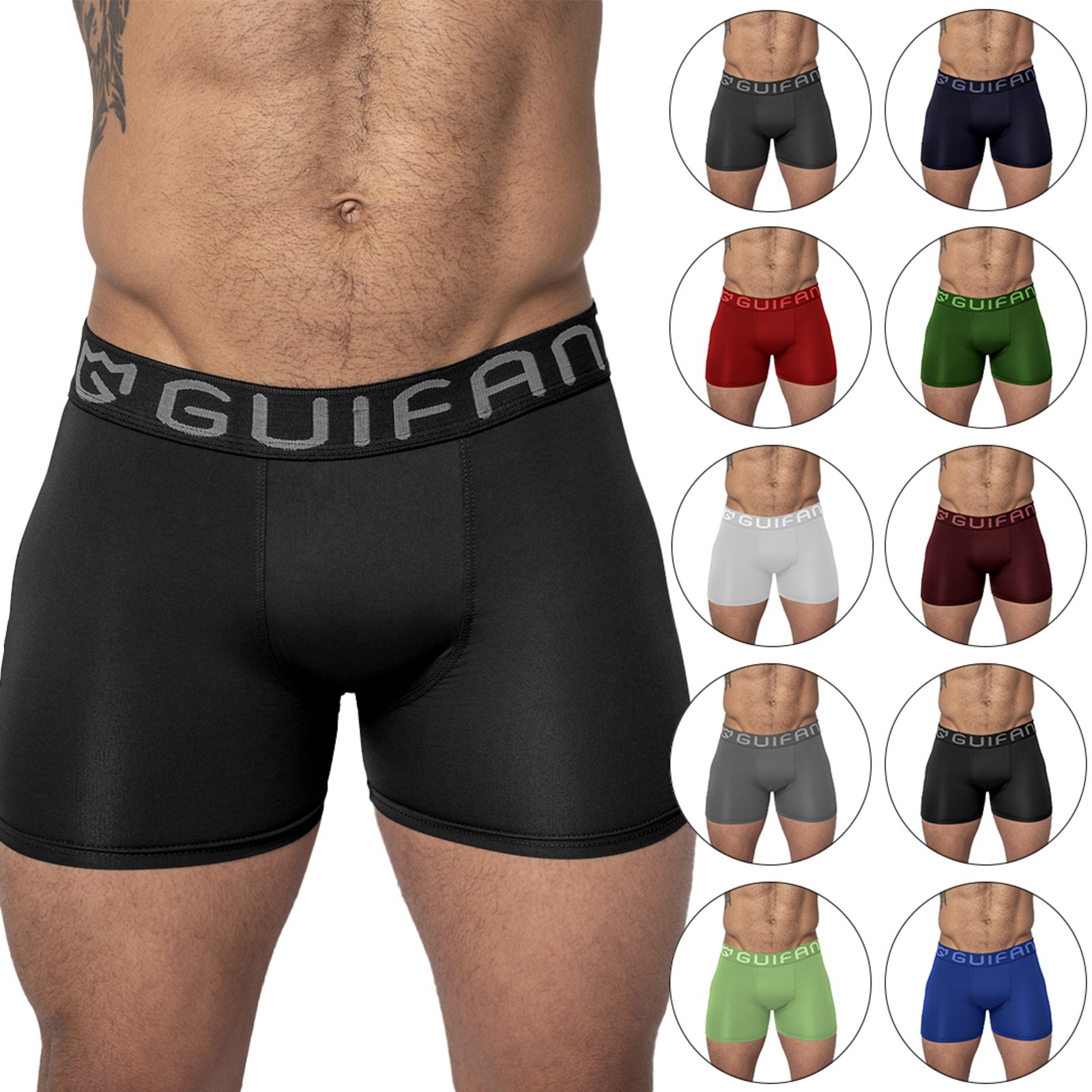Kit 3 Cueca Boxer Gabi Lingerie Masculina Box Microfibra Poliamida Lisa Adulto Multicolorido