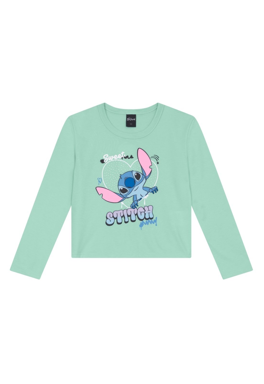 Infantil - Blusa menina do Stitch com strass Brandili