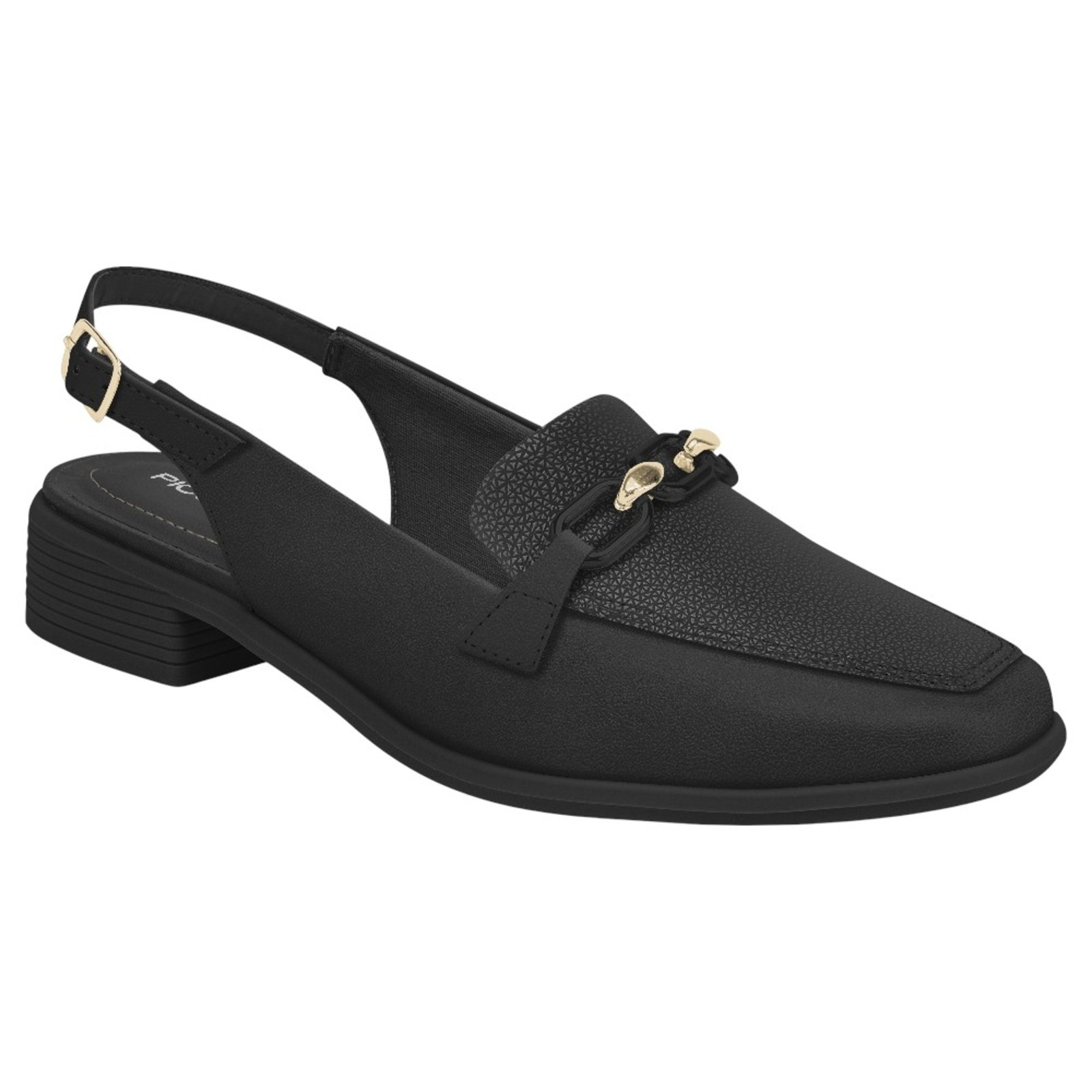 Sapato Slingback Salto Baixo Piccadilly 662008 Feminino – Preto