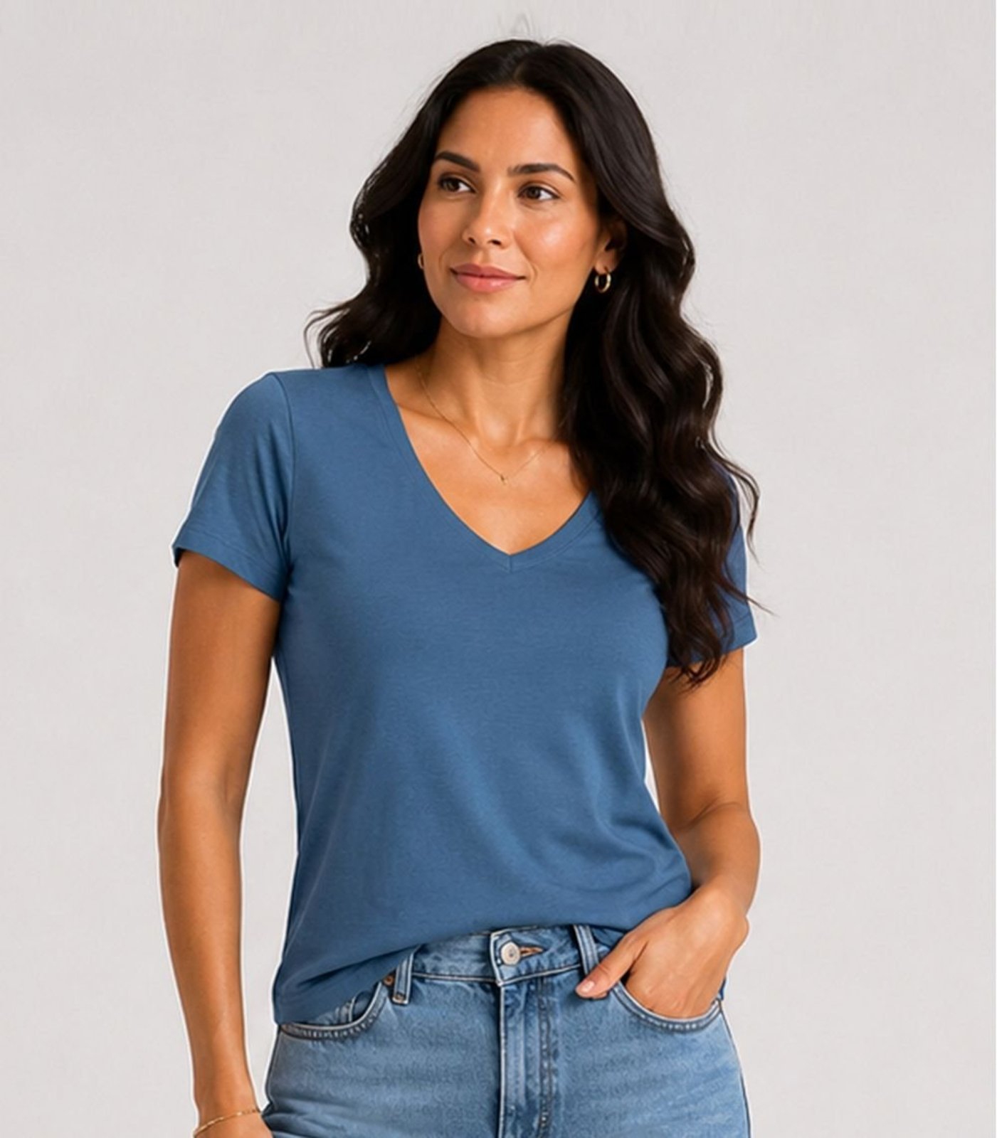 Blusa Feminina Cotton 30 Básica Kohmar Azul