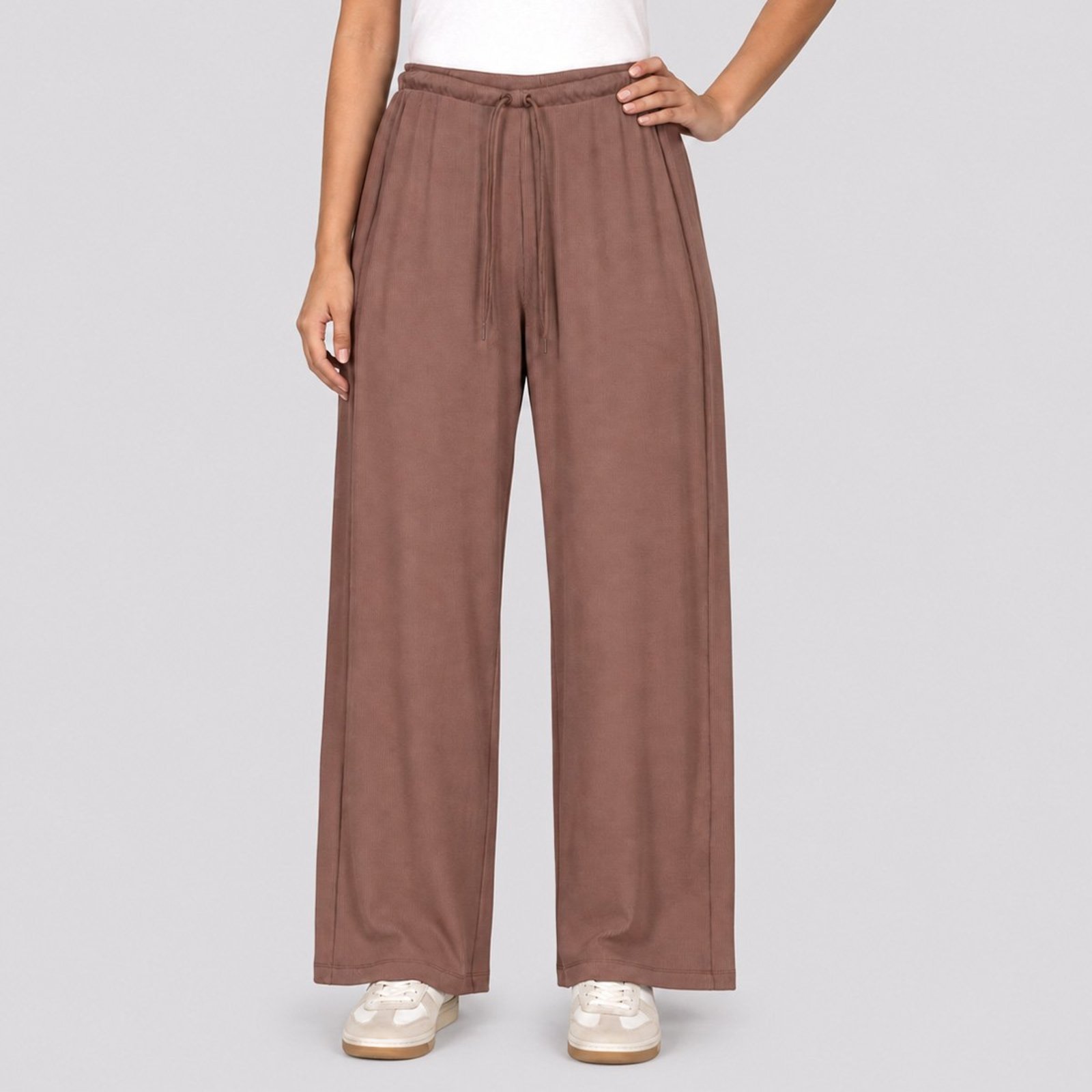 Calça Fila Reta Rib Feminina Marrom Claro