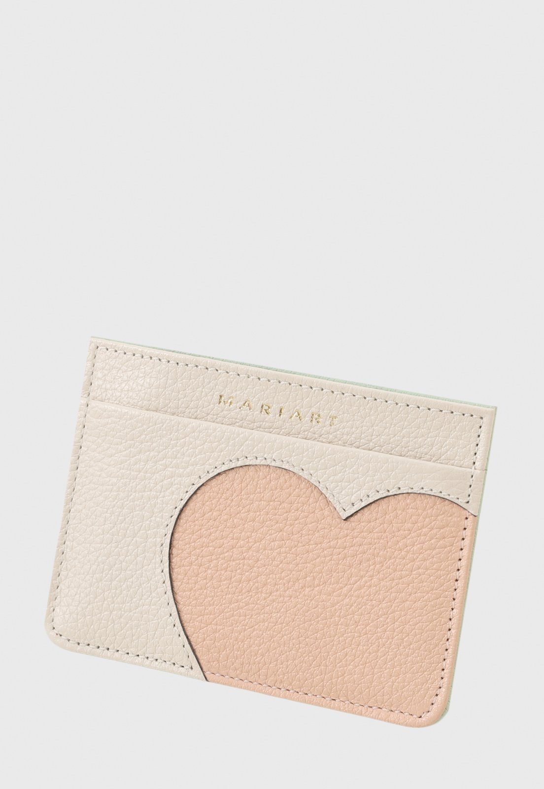 Porta-Cartão de Couro Mariart 668 Off White/Chiclete/Menta