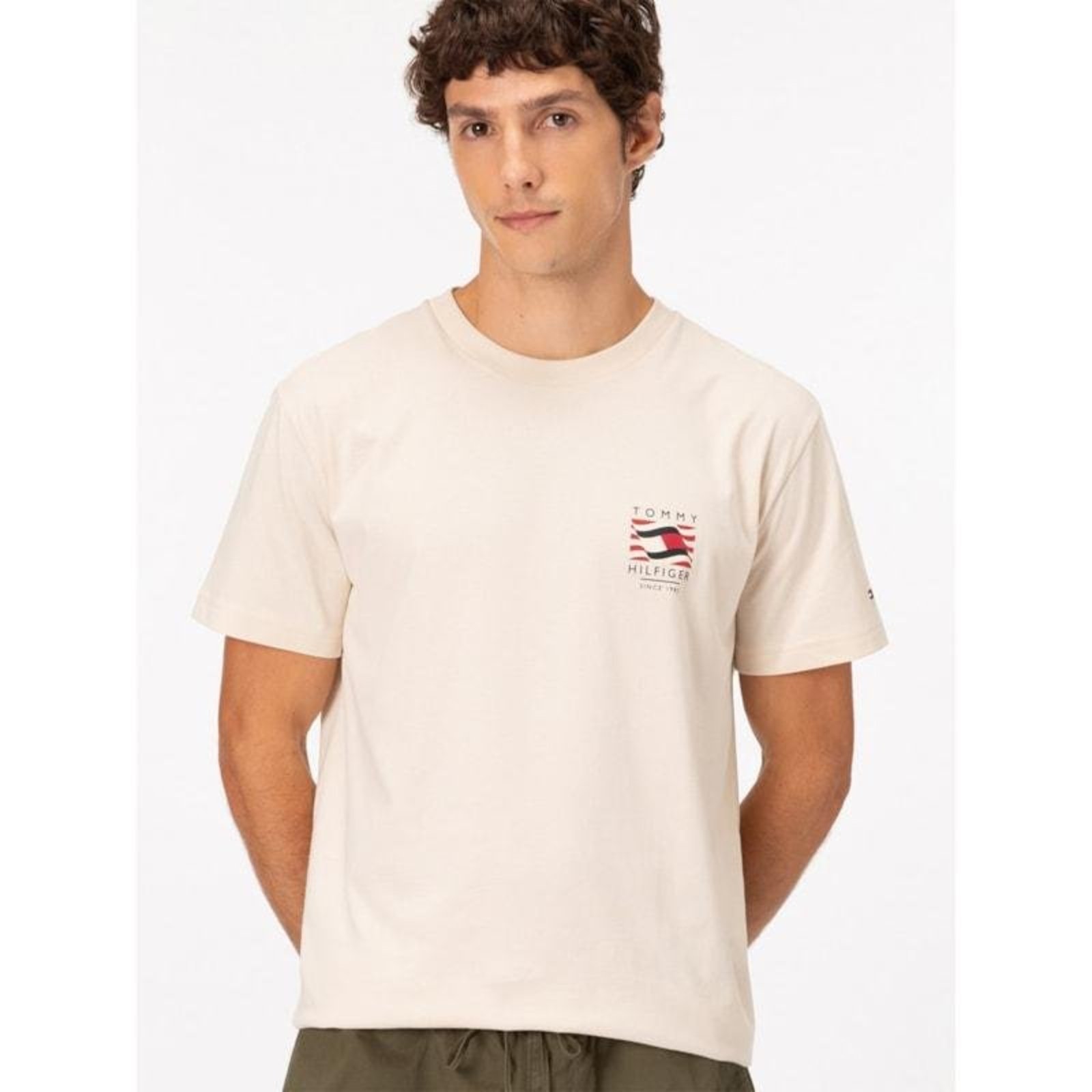 Camiseta Bandeira Ondulada Off-white