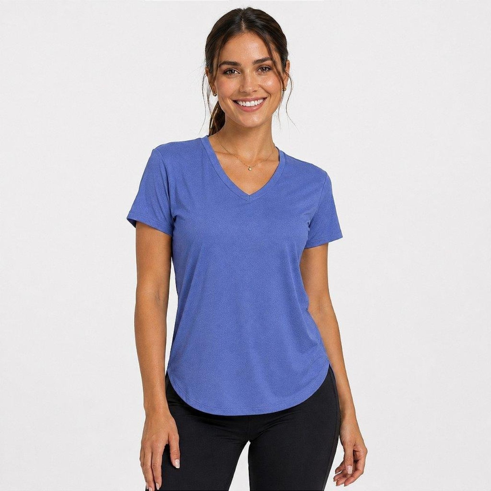 Camiseta Fila Crepe Flow Feminina Marinho Carbono Azul Marinho