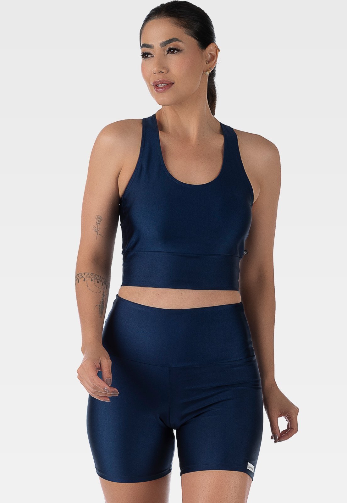 Conjunto Fitness Cirrê Short e Top Summer Soul Azul