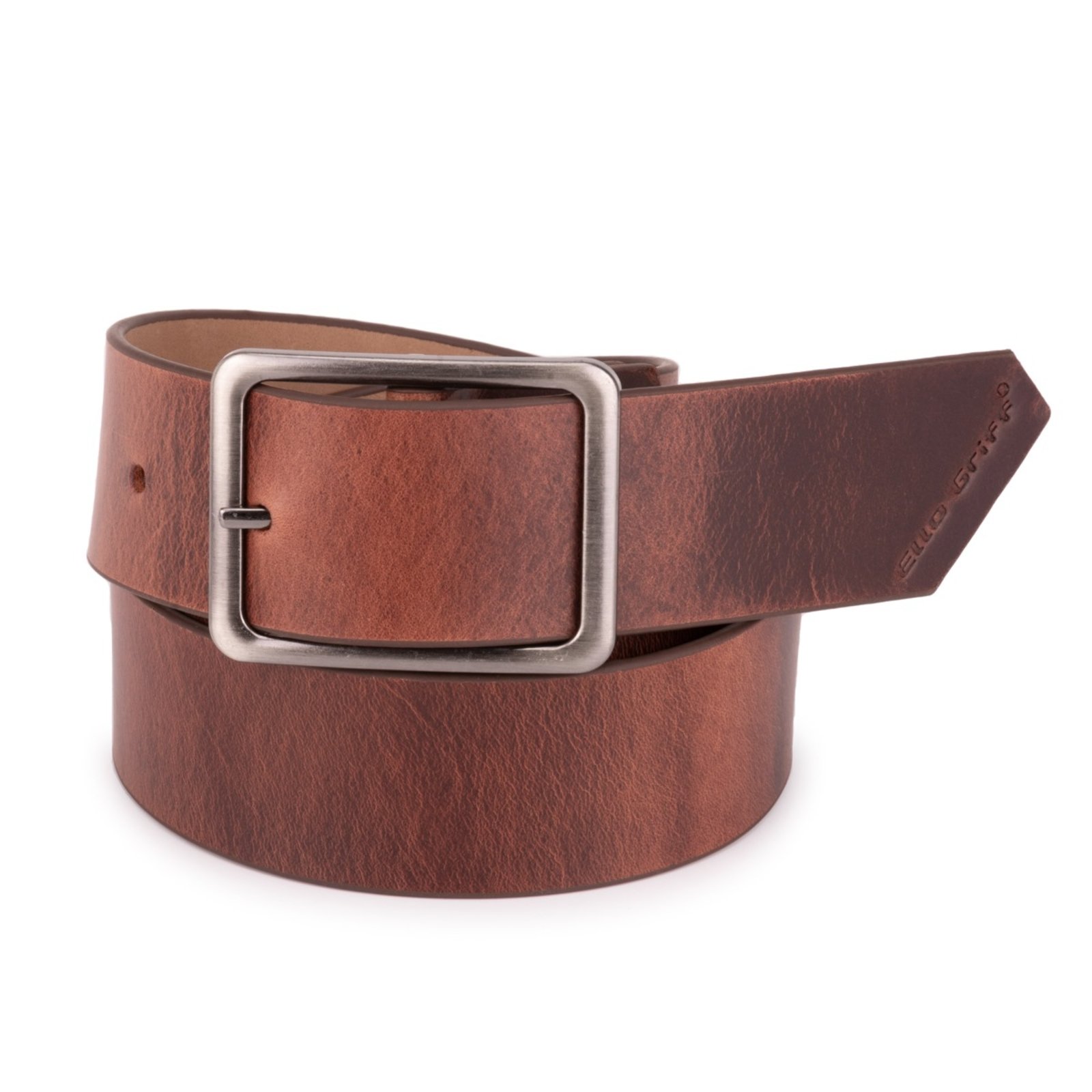 Cinto Ello Griff Esporte Fino Couro 4cm Fivela Escovada Ello Griff Whisky